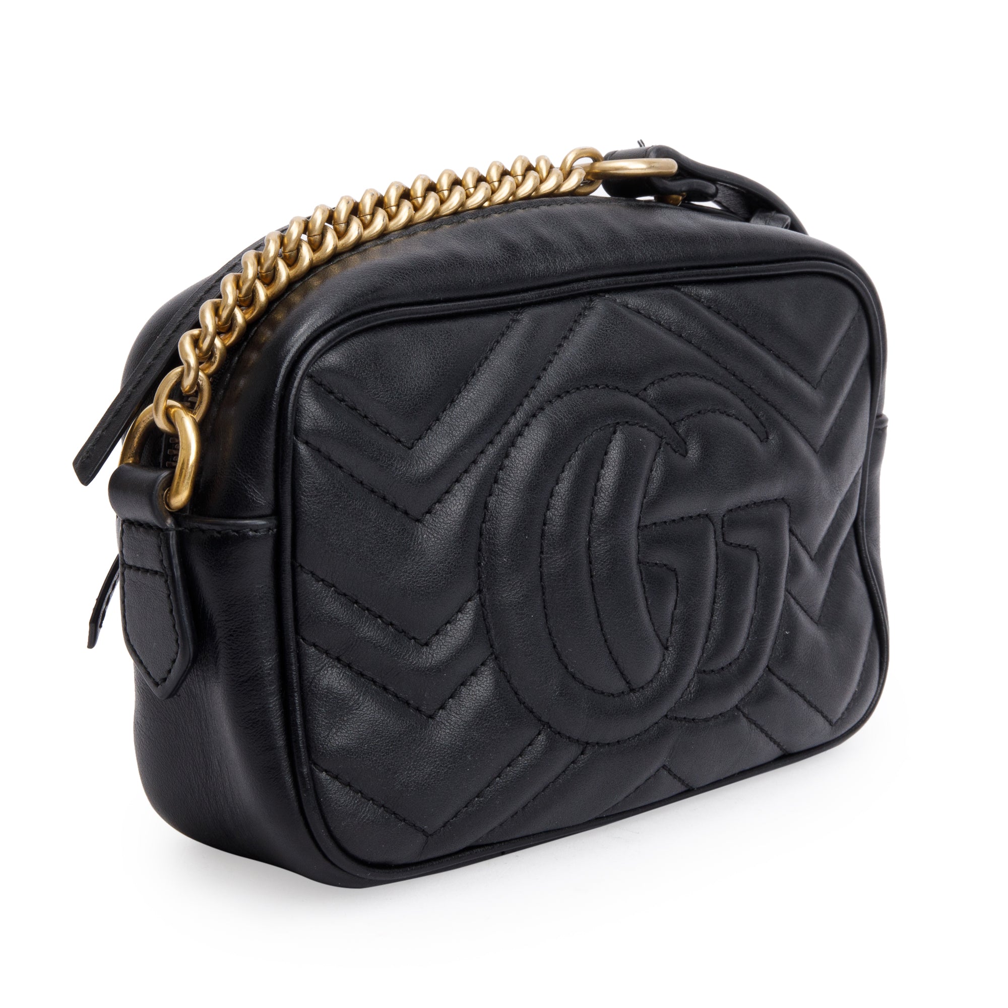 Gucci Black GG Marmont Matelasse Mini Shoulder Bag