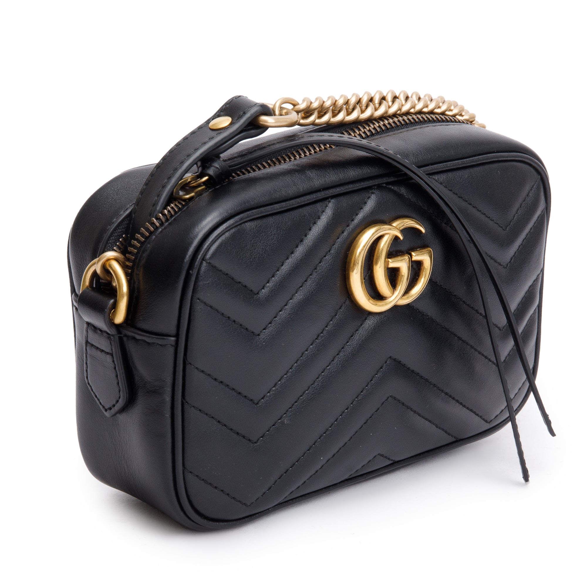 Gucci Black GG Marmont Matelasse Mini Shoulder Bag w/ Box