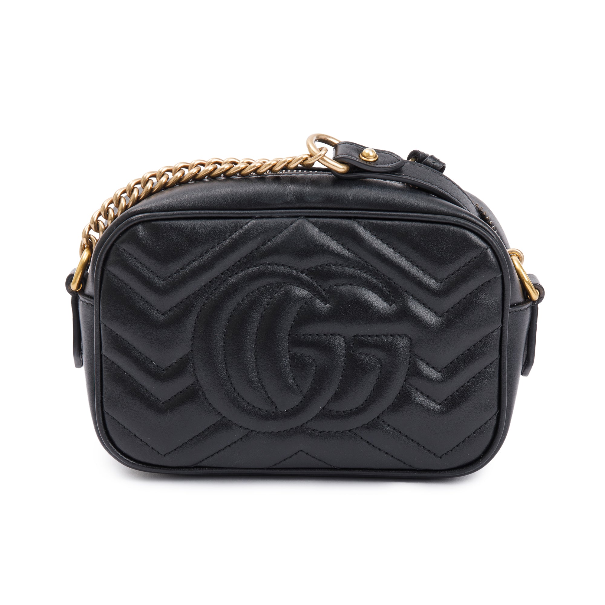 Gucci Black GG Marmont Matelasse Mini Shoulder Bag w/ Box