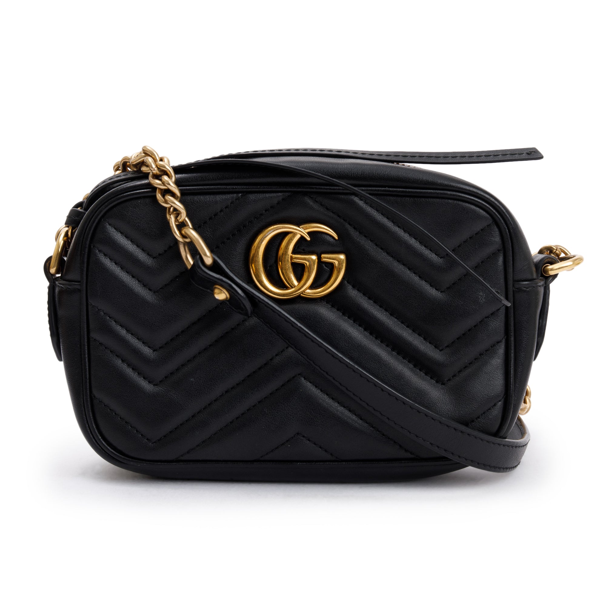 Gucci Black GG Marmont Matelasse Mini Shoulder Bag
