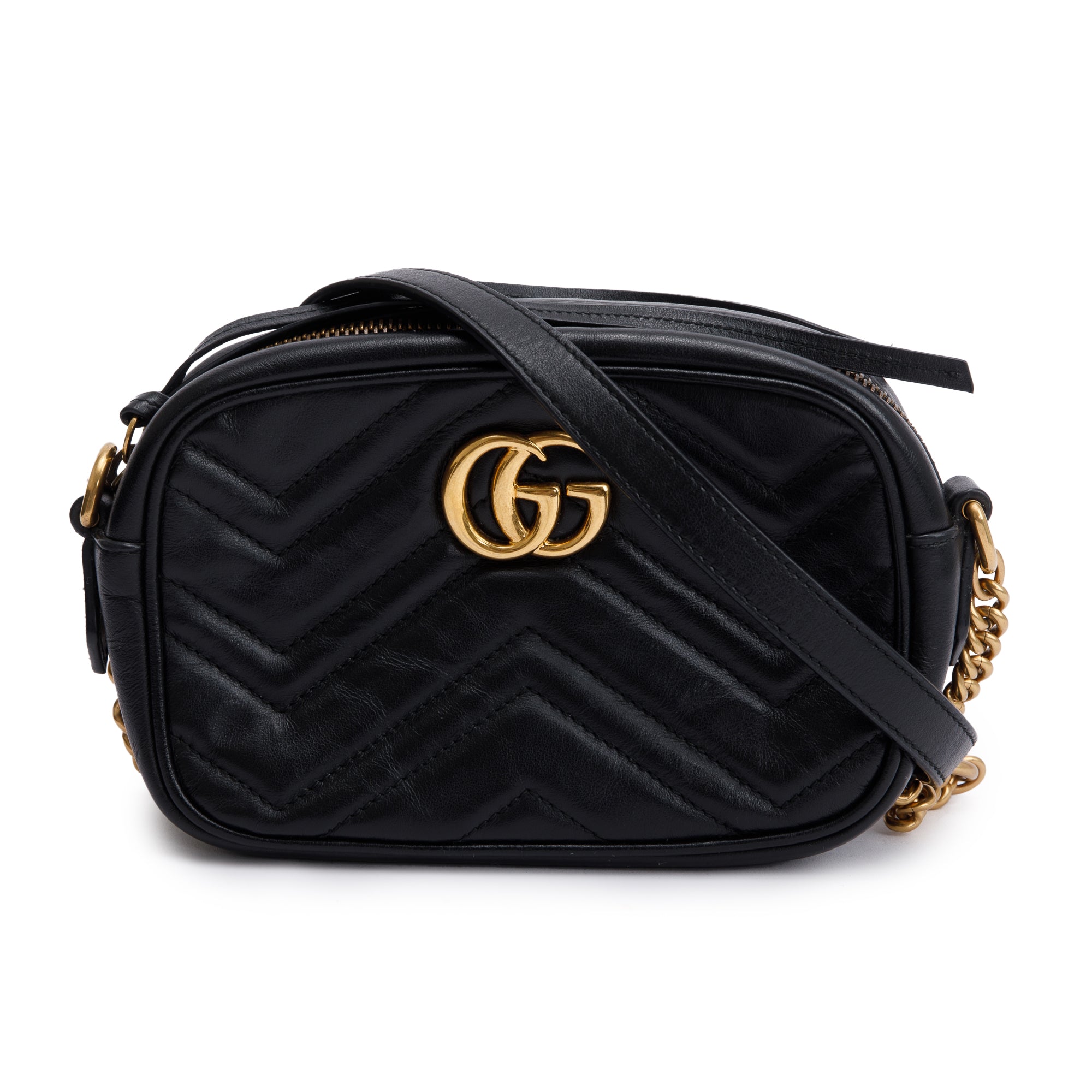 Gucci Black GG Marmont Matelasse Mini Shoulder Bag