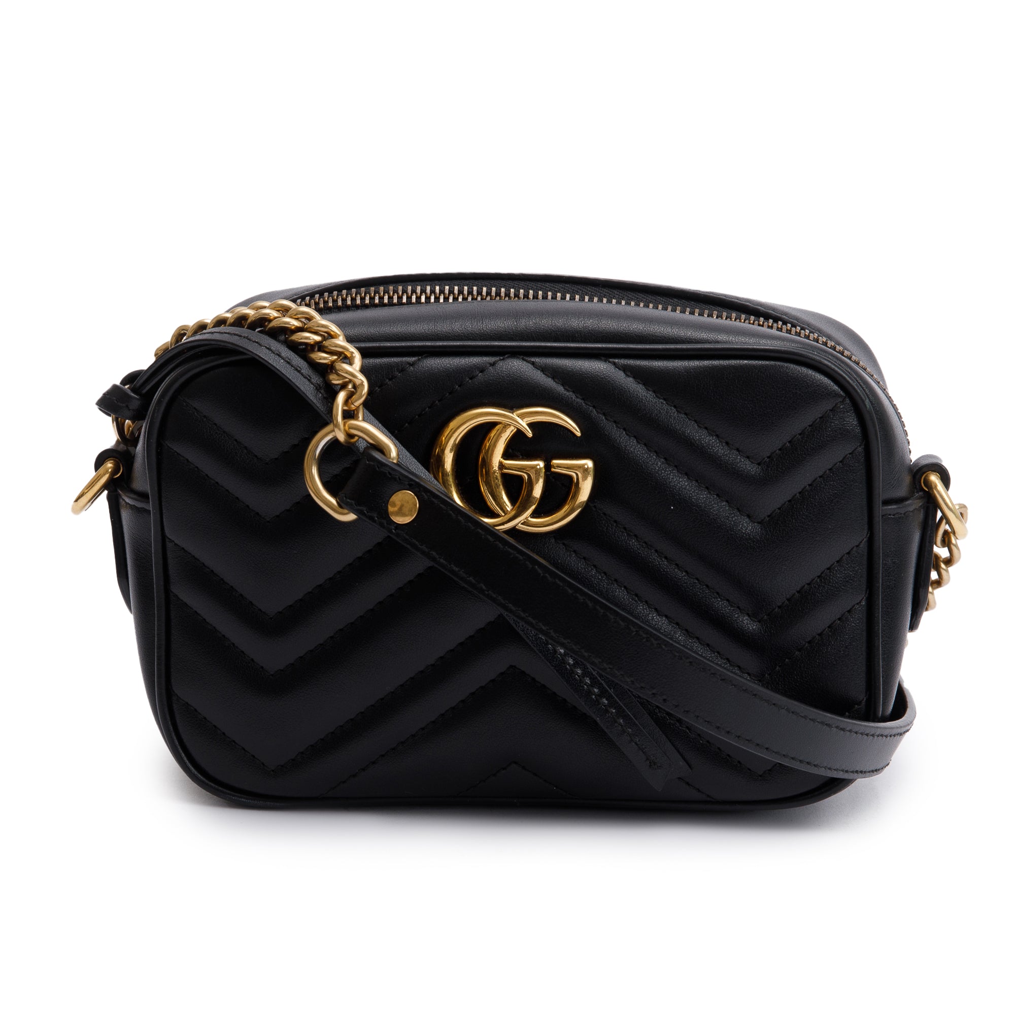 Gucci Black GG Marmont Matelasse Mini Shoulder Bag