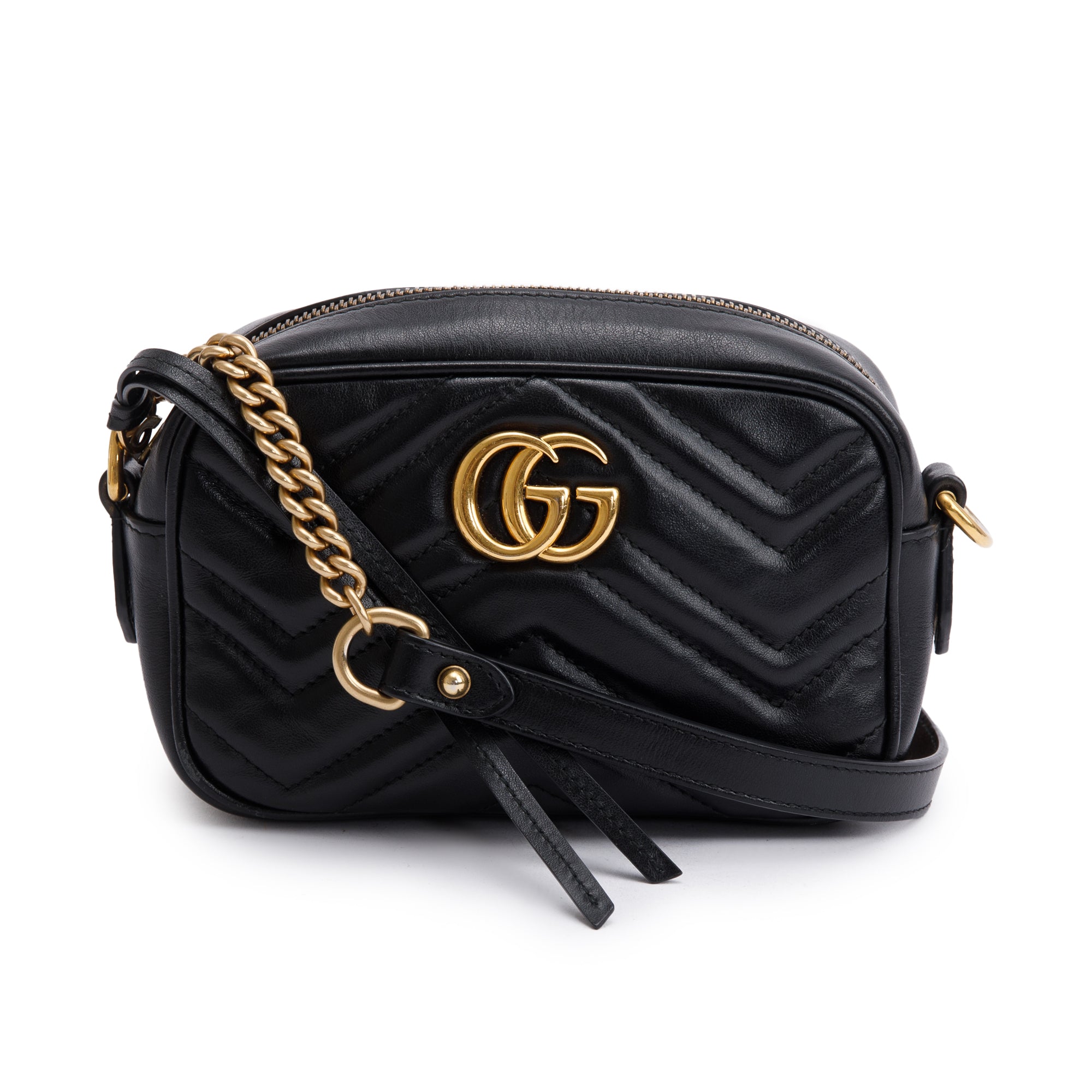 Gucci Black GG Marmont Matelasse Mini Shoulder Bag