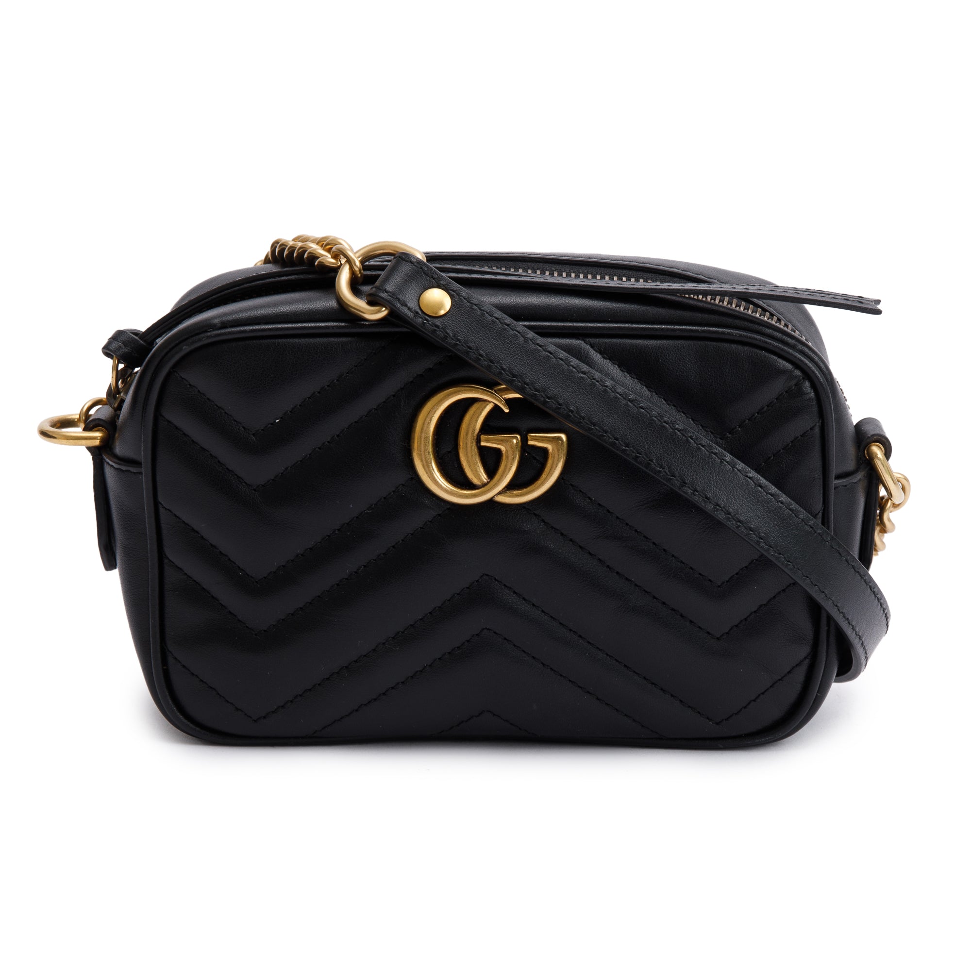 Gucci Black GG Marmont Matelasse Mini Shoulder Bag