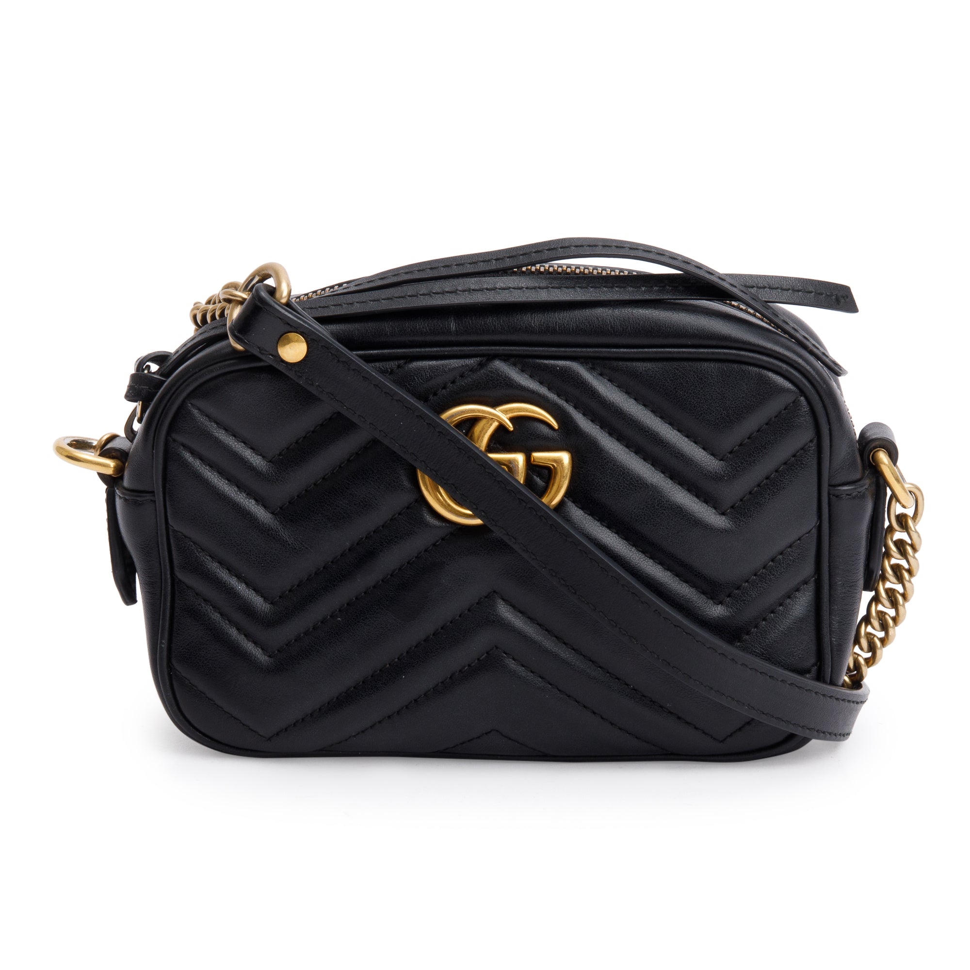 Gucci Black GG Marmont Matelasse Mini Shoulder Bag