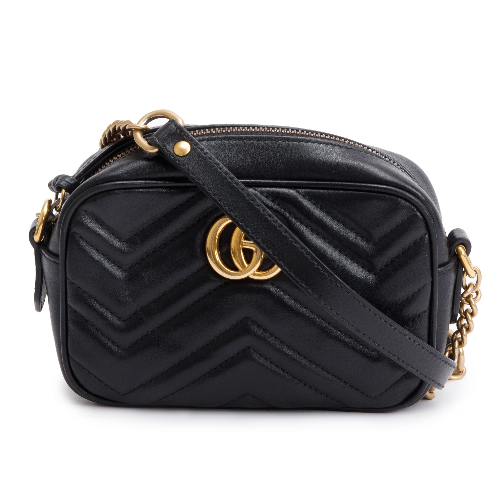 Gucci Black GG Marmont Matelasse Mini Shoulder Bag