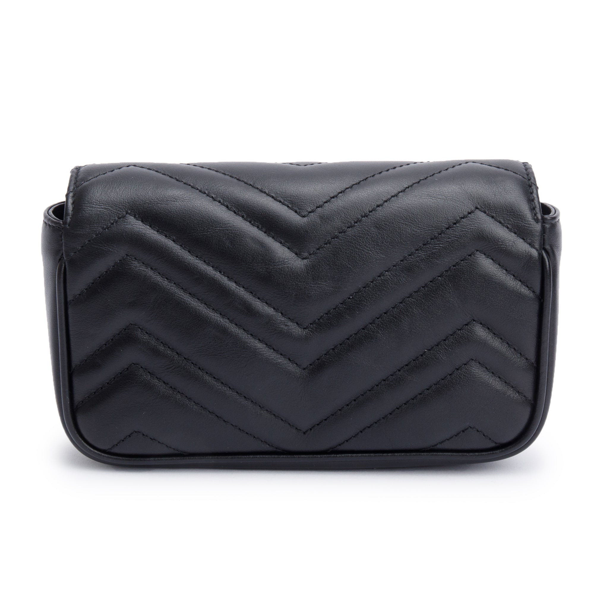 Gucci Black GG Marmont Matelasse Monochrome Belt Bag w/ Box