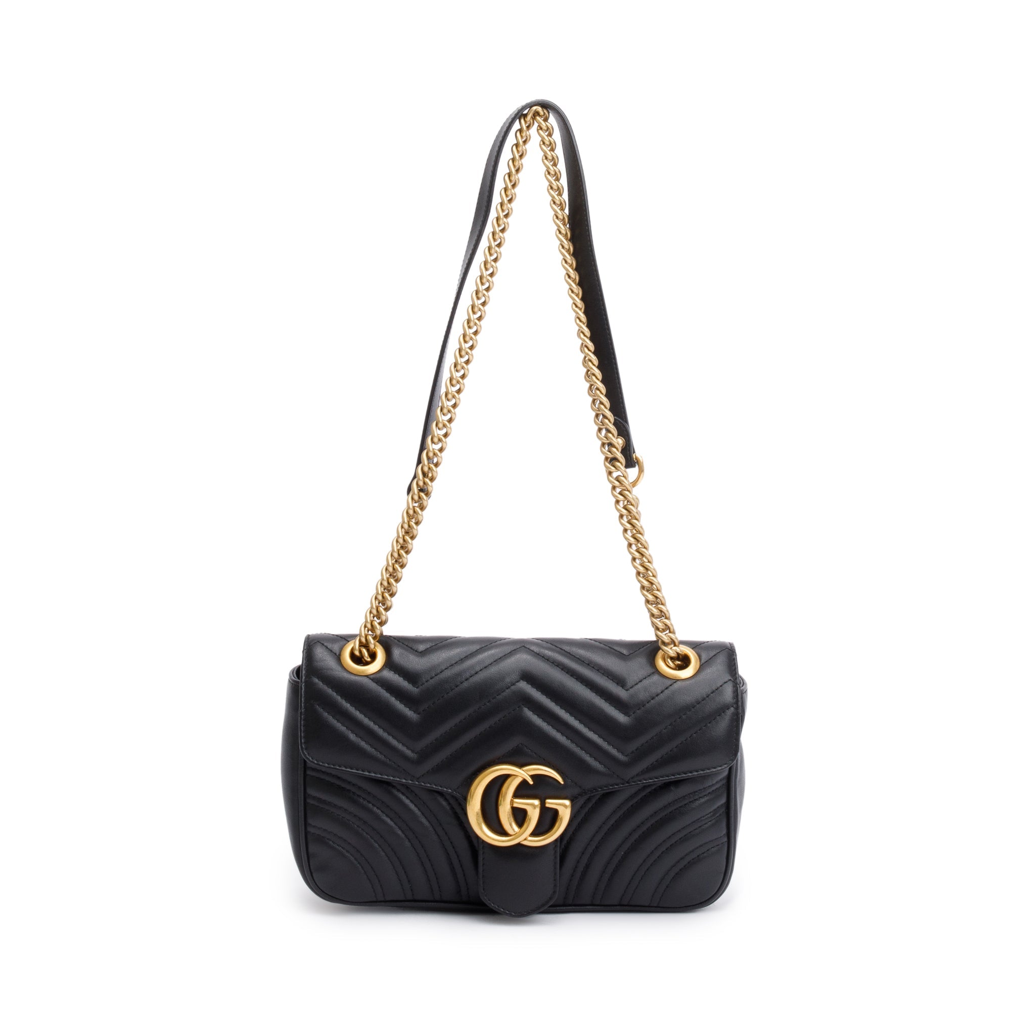 Gucci Black GG Marmont Matelasse Small Shoulder Bag