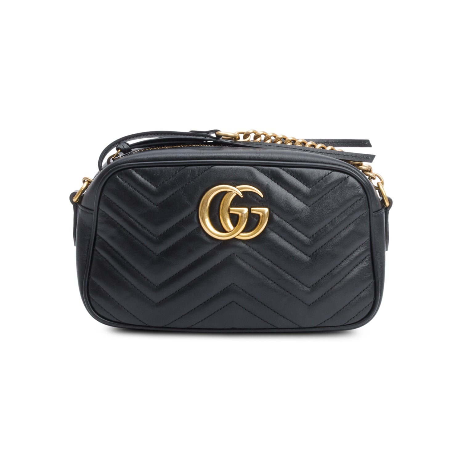 Gucci Black GG Marmont Matelasse Small Shoulder Bag