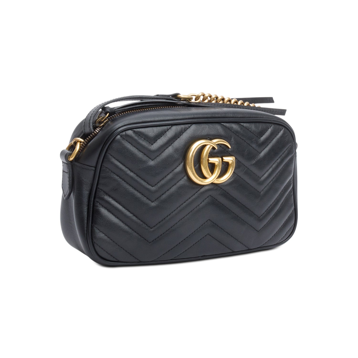 Gucci Black GG Marmont Matelasse Small Shoulder Bag