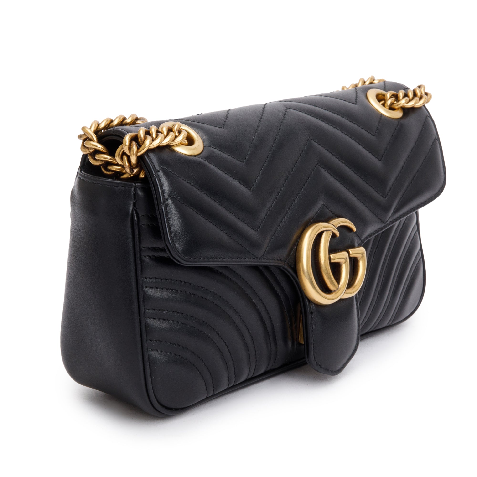Gucci Black GG Marmont Matelasse Small Shoulder Bag