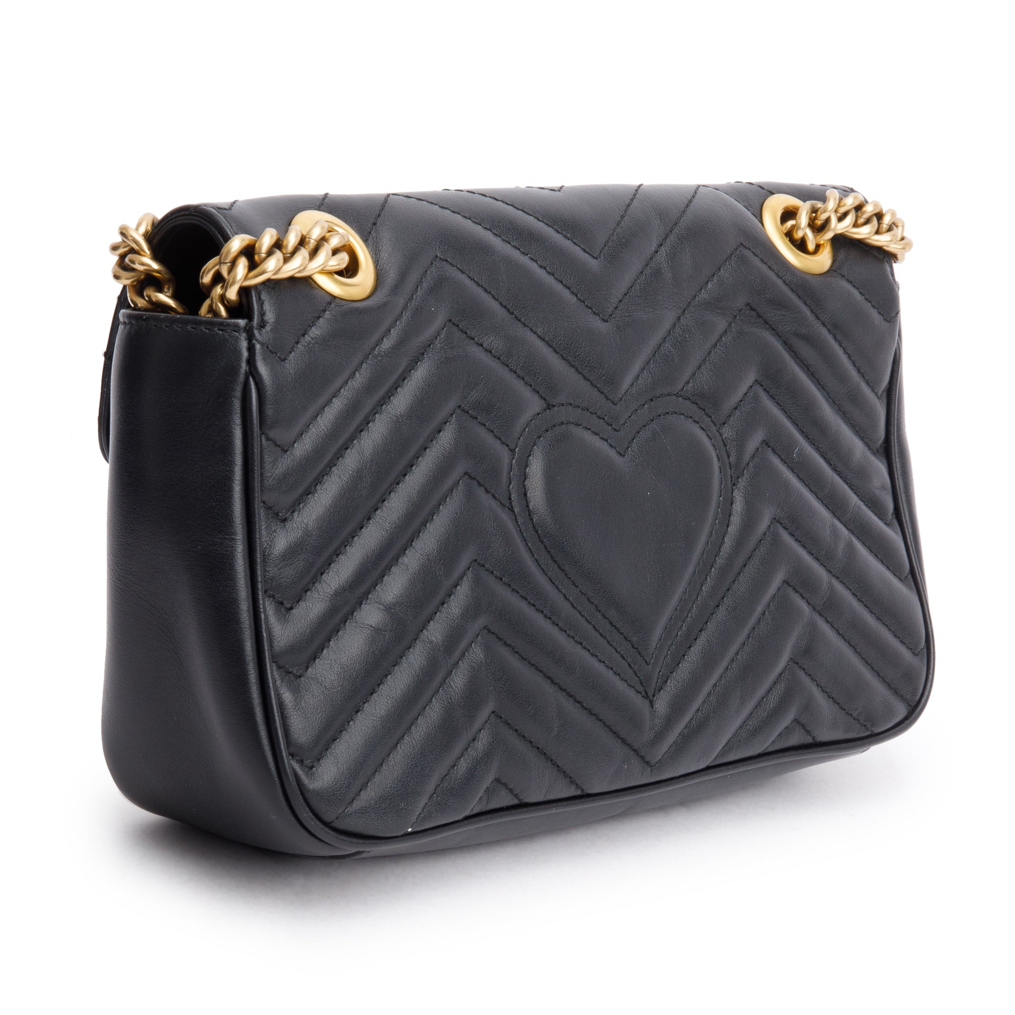 Gucci Black GG Marmont Matelasse Small Shoulder Bag