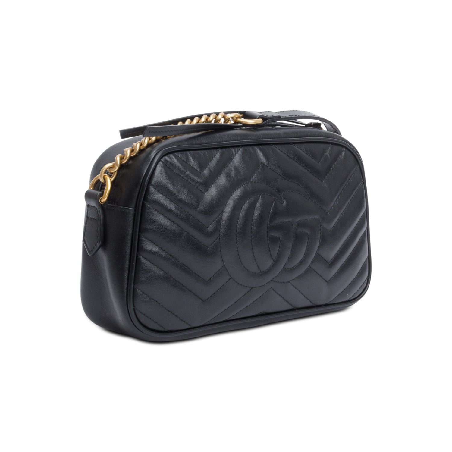 Gucci Black GG Marmont Matelasse Small Shoulder Bag