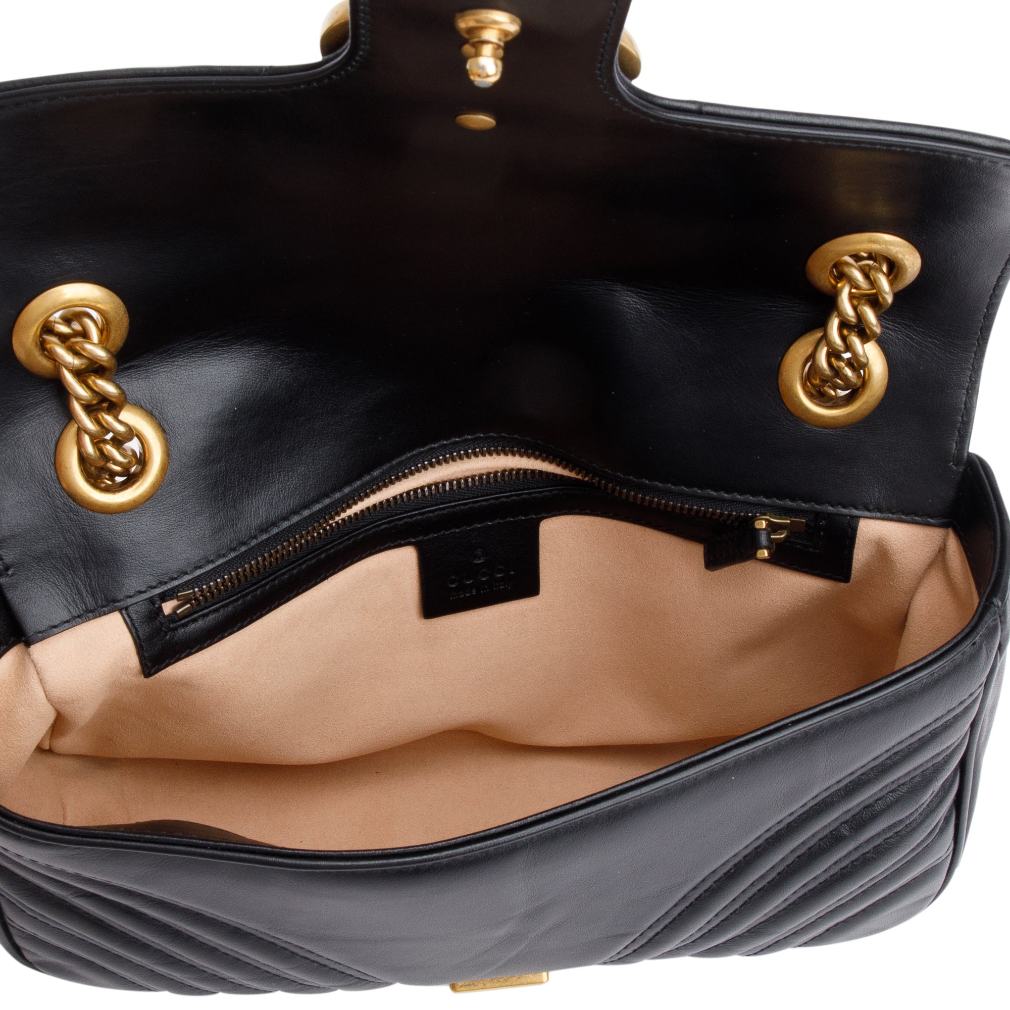 Gucci Black GG Marmont Matelasse Small Shoulder Bag