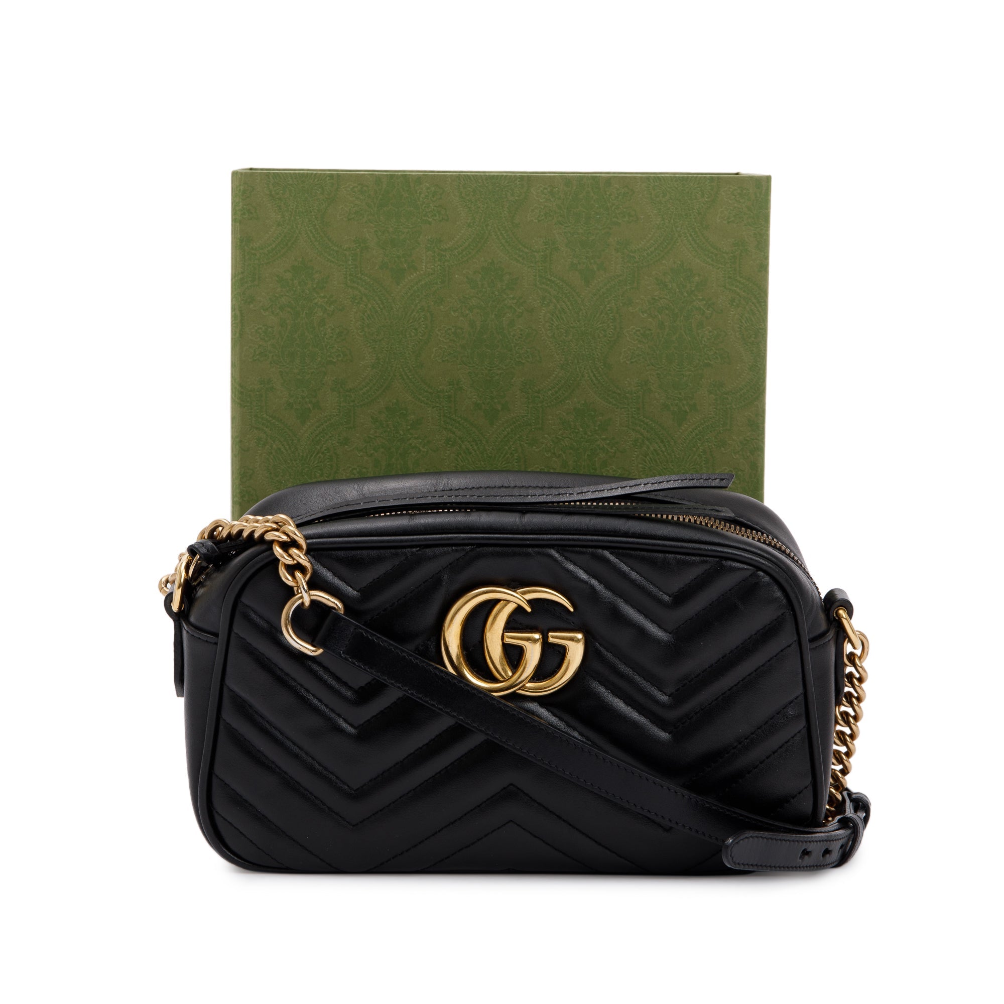 Gucci Black GG Marmont Matelasse Small Shoulder Bag w/ Box