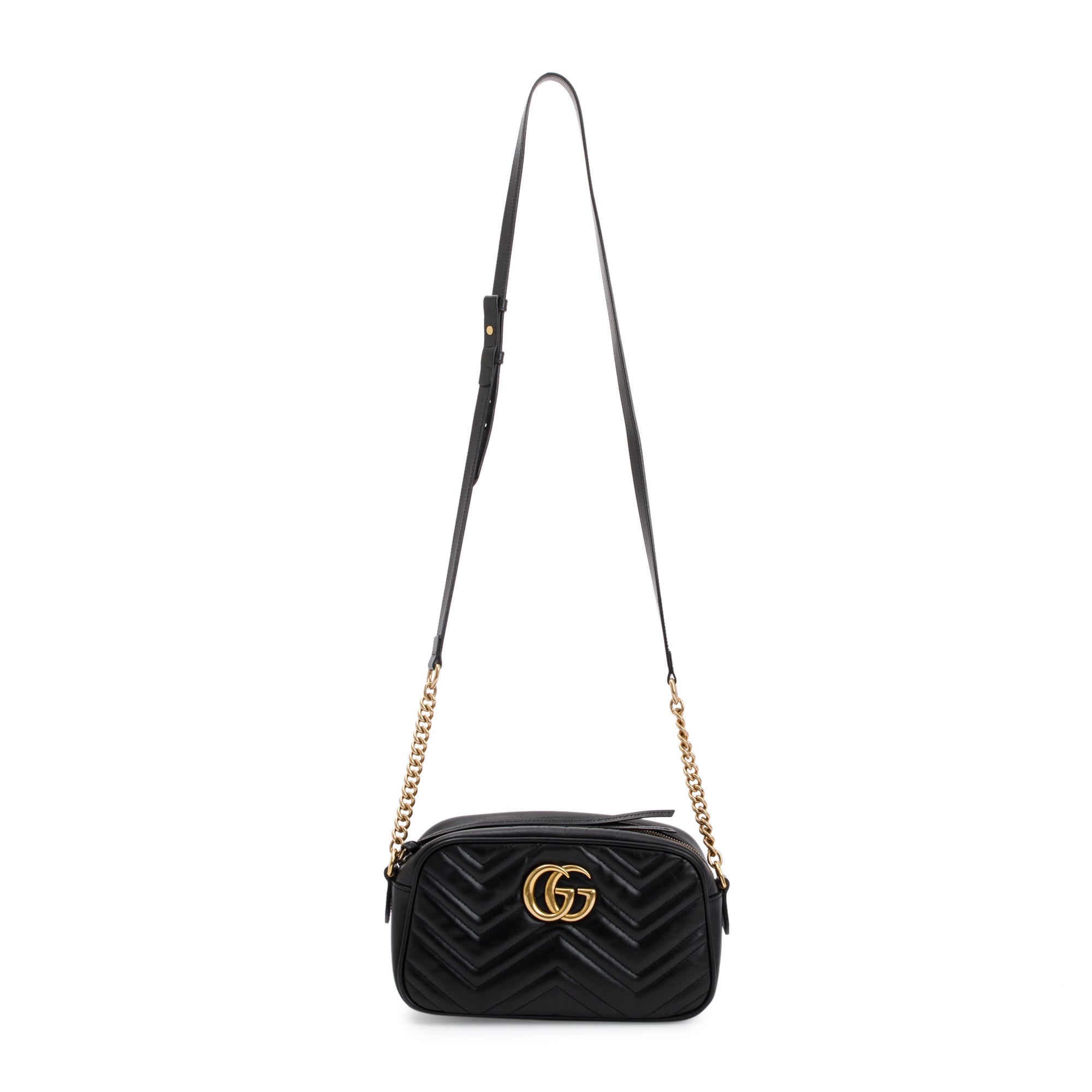 Gucci Black GG Marmont Matelasse Small Shoulder Bag w/ Box