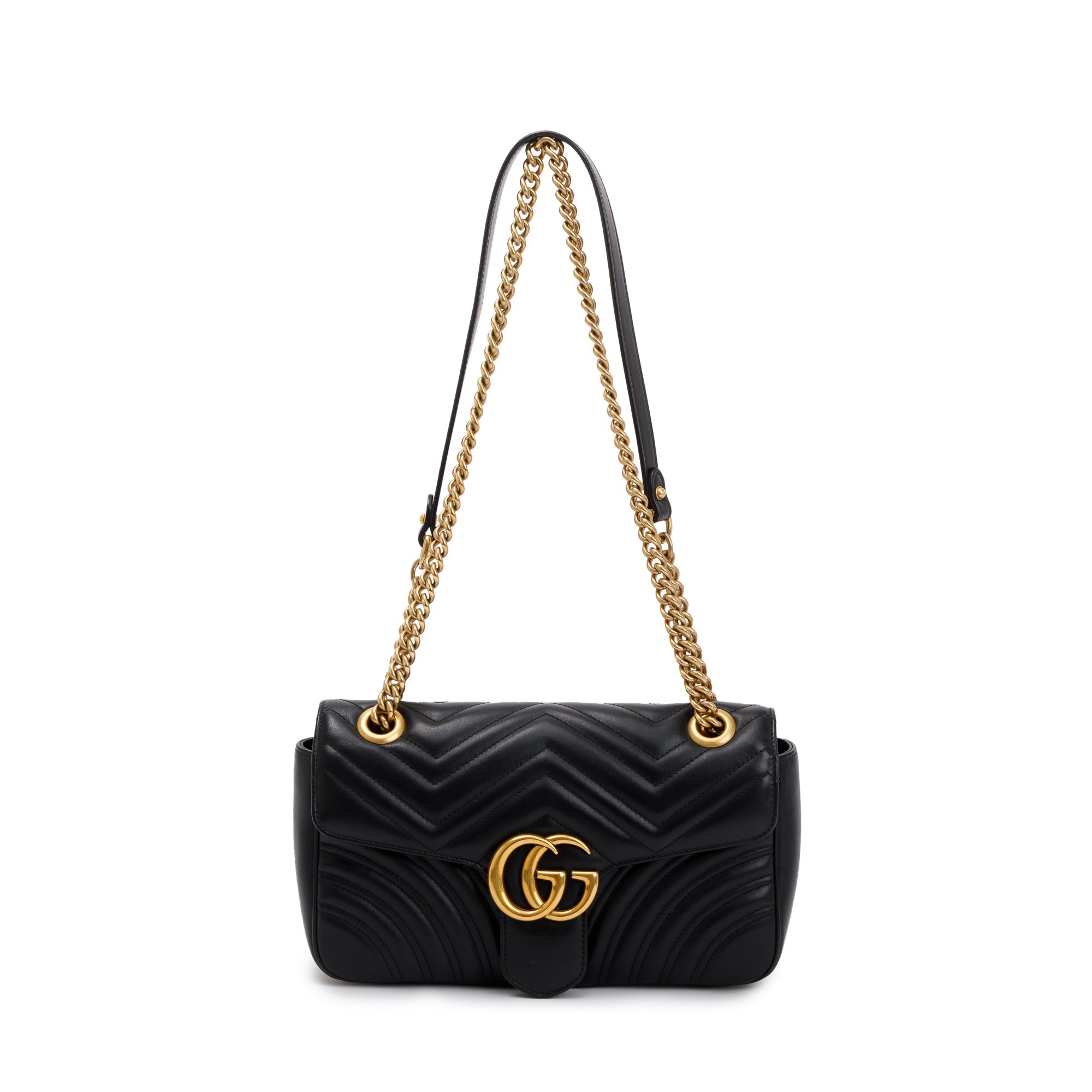 Gucci Black GG Marmont Matelasse Small Shoulder Bag w/ Box