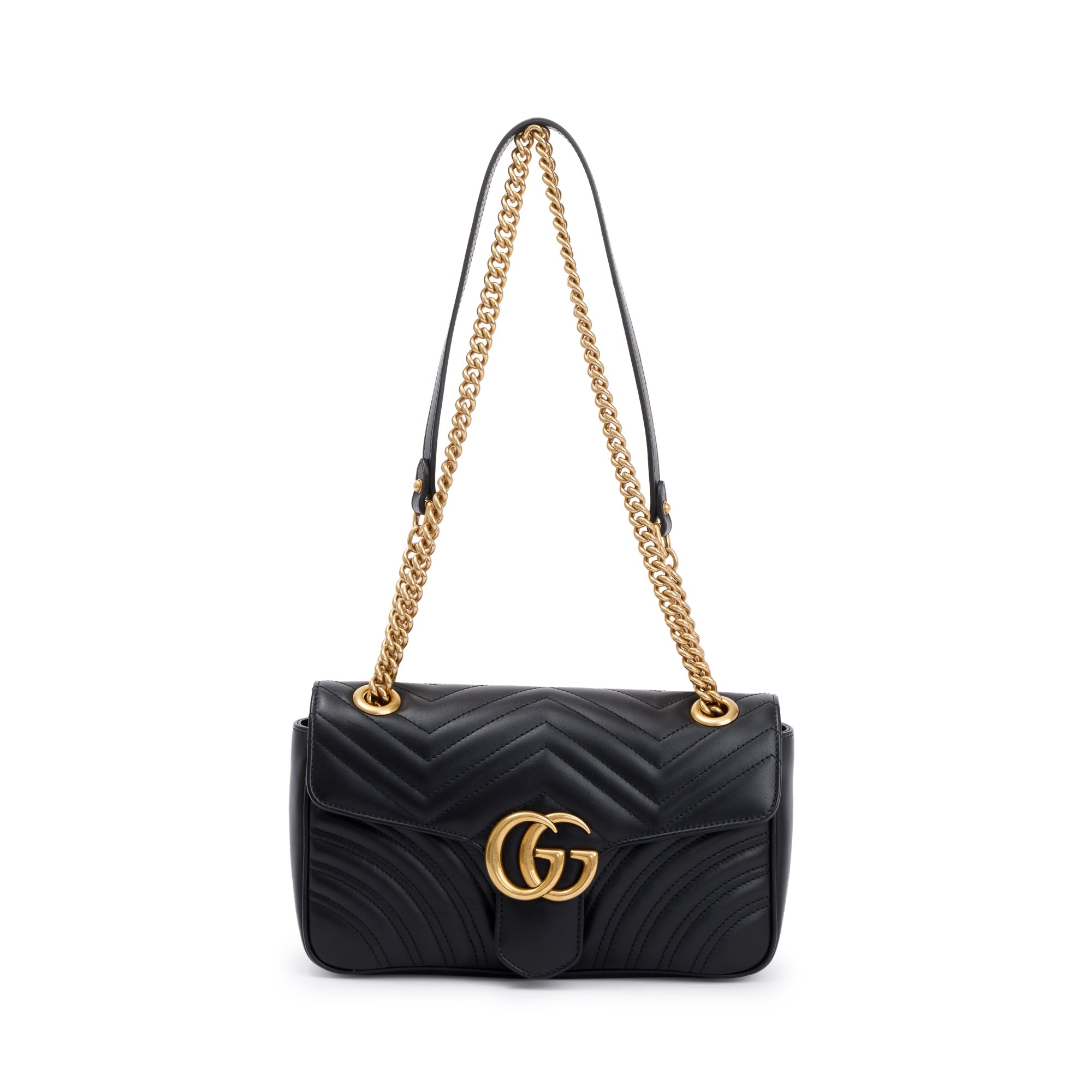Gucci Black GG Marmont Matelasse Small Shoulder Bag w/ Box