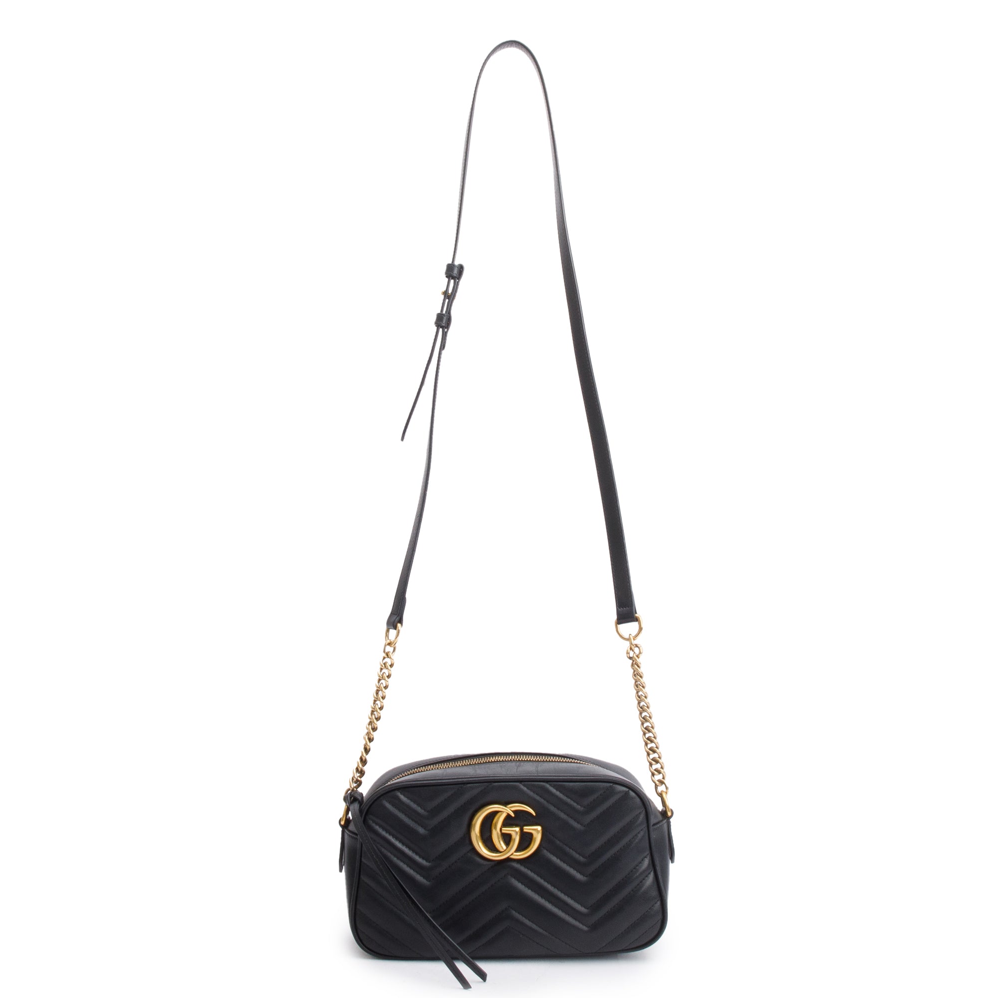 Gucci Black GG Marmont Matelasse Small Shoulder Bag w/ Box