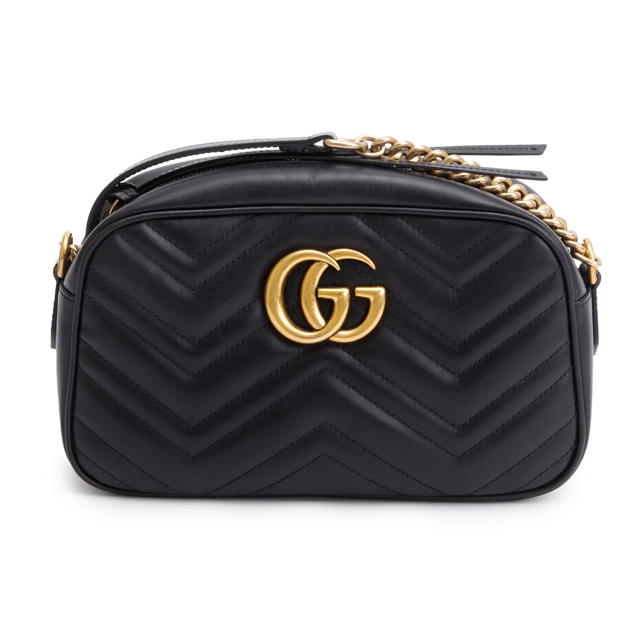 Gucci Black GG Marmont Matelasse Small Shoulder Bag w/ Box