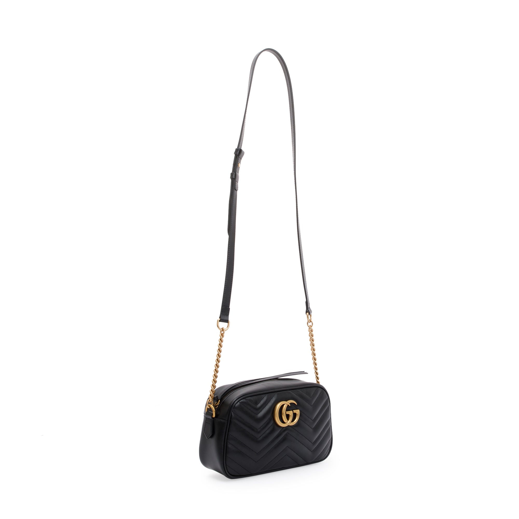 Gucci Black GG Marmont Matelasse Small Shoulder Bag w/ Box
