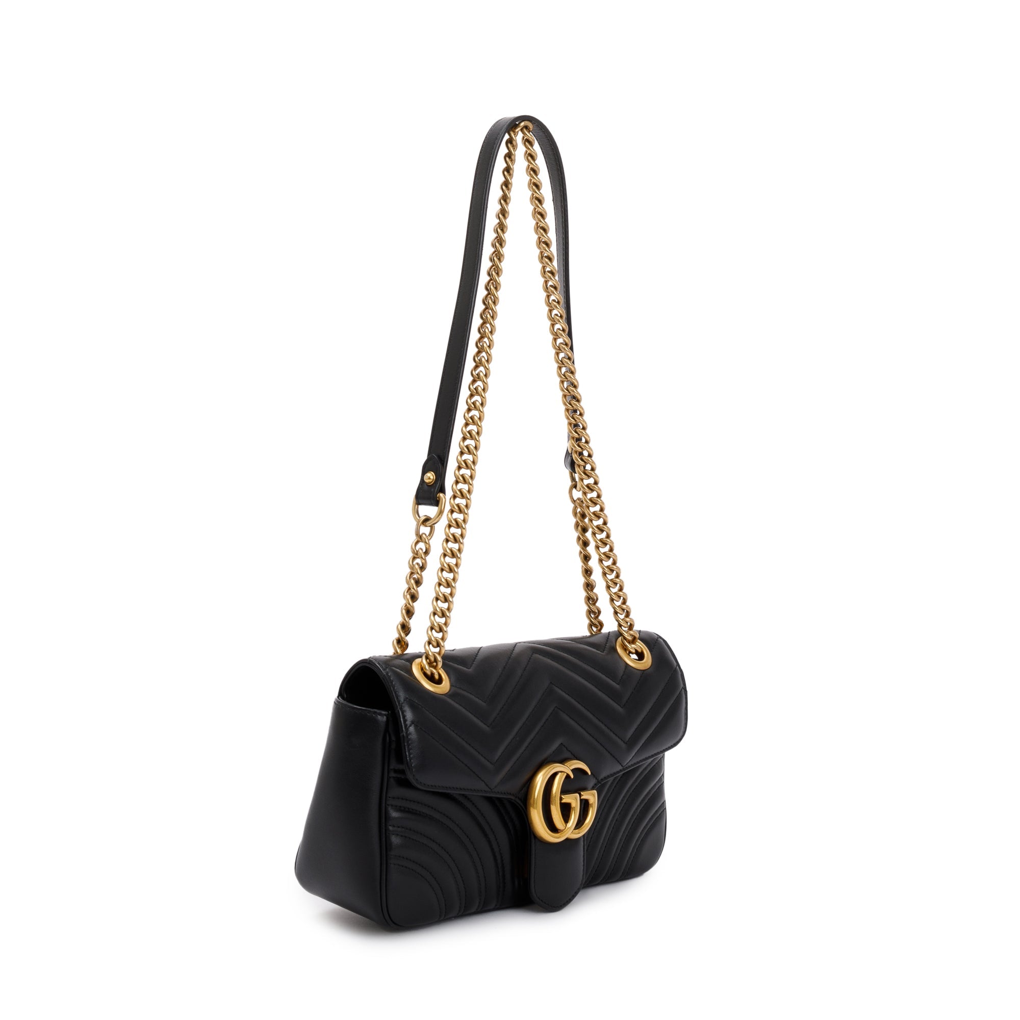 Gucci Black GG Marmont Matelasse Small Shoulder Bag w/ Box