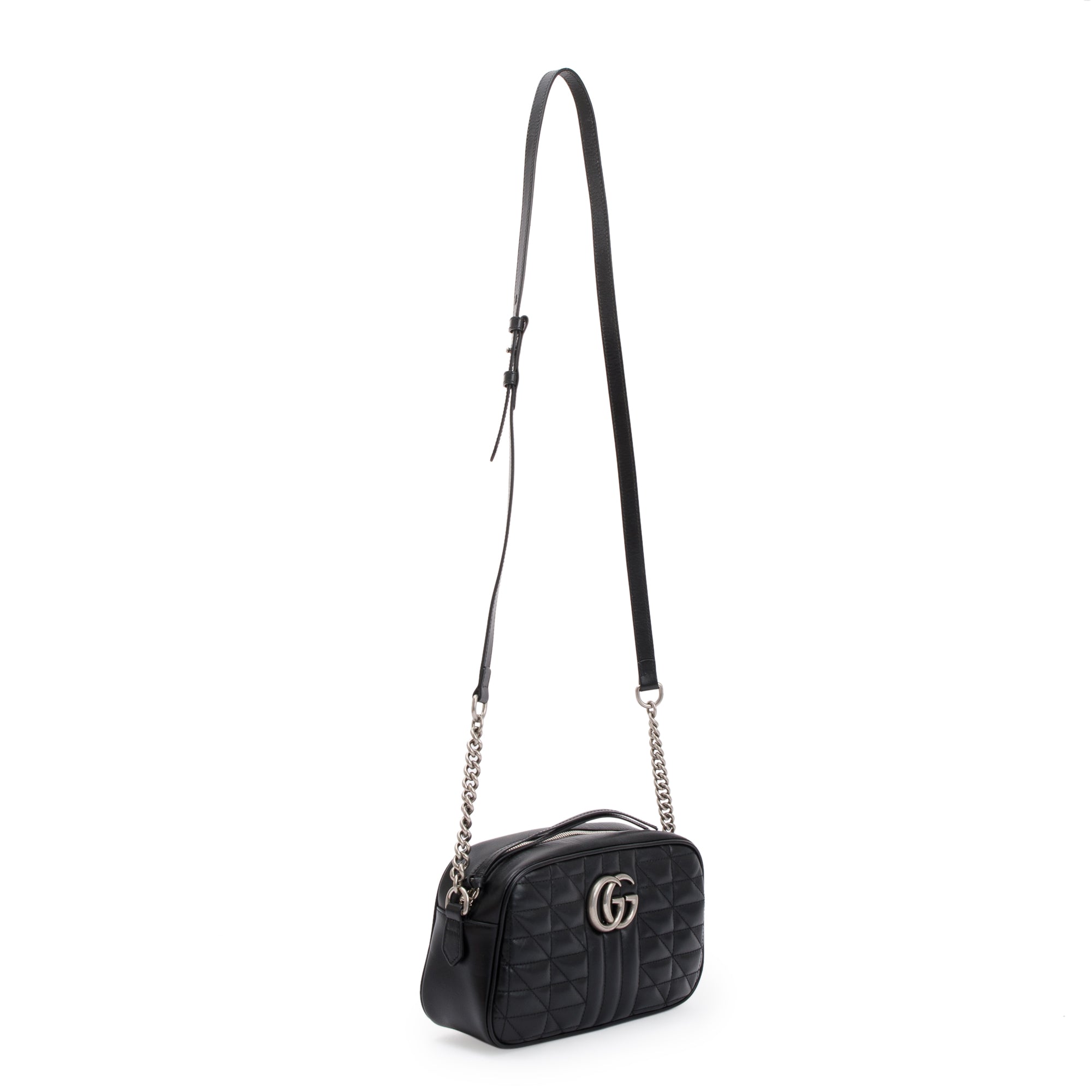 Gucci Black GG Marmont Matelasse Small Shoulder Bag w/ Box