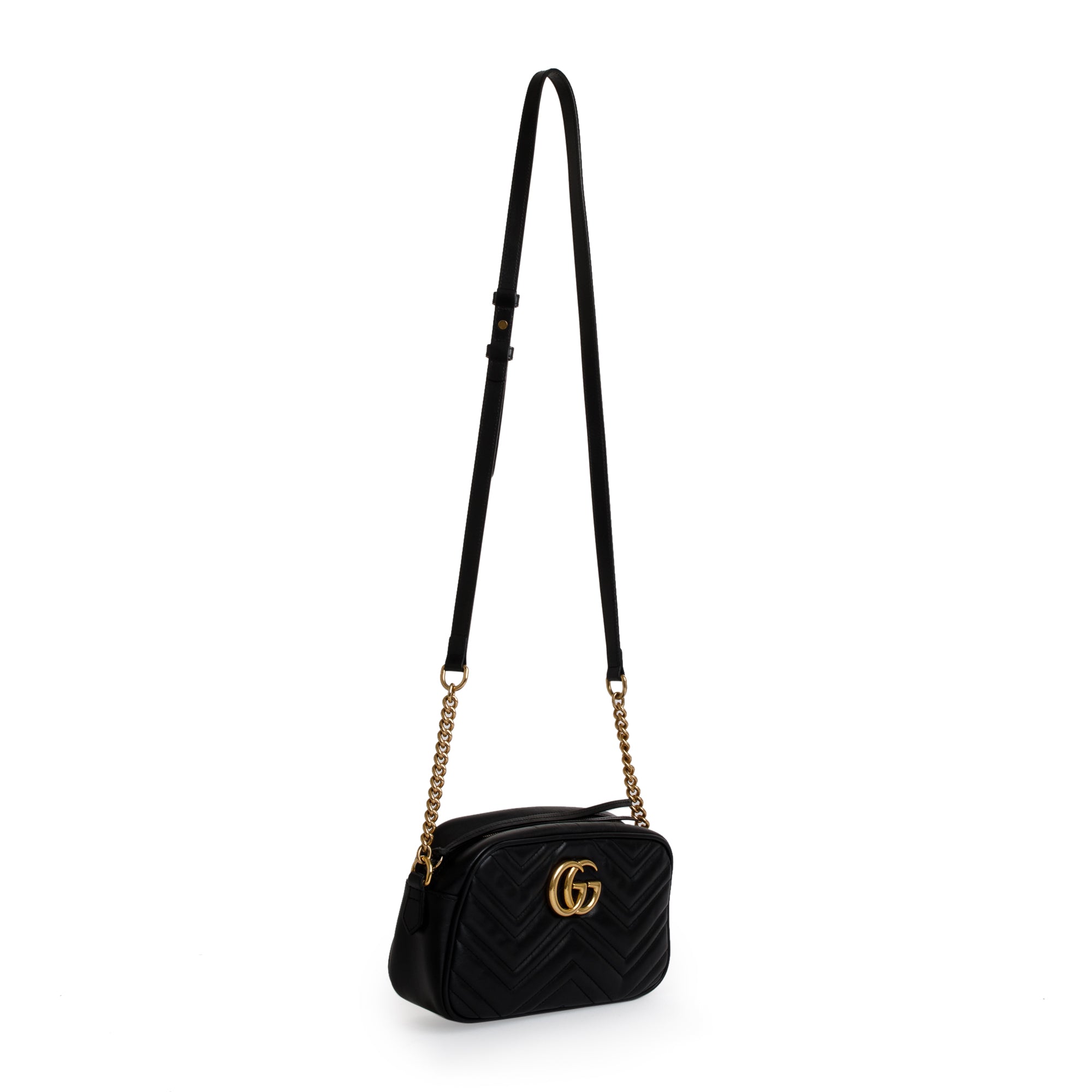 Gucci Black GG Marmont Matelasse Small Shoulder Bag w/ Box
