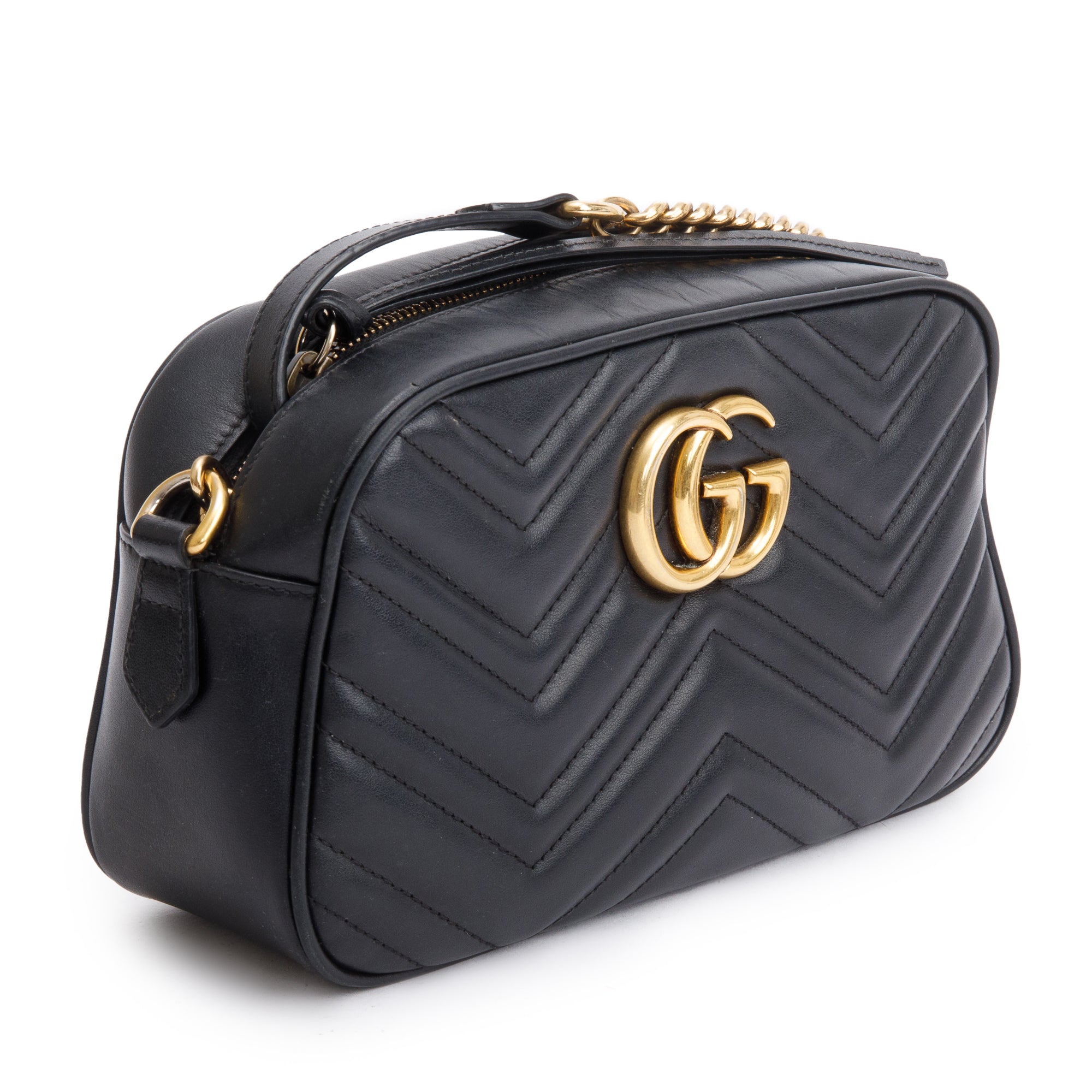 Gucci Black GG Marmont Matelasse Small Shoulder Bag w/ Box
