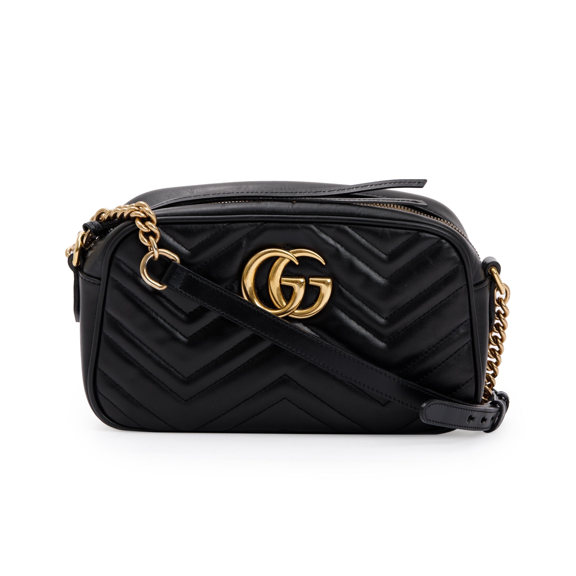 Gucci Black GG Marmont Matelasse Small Shoulder Bag w/ Box