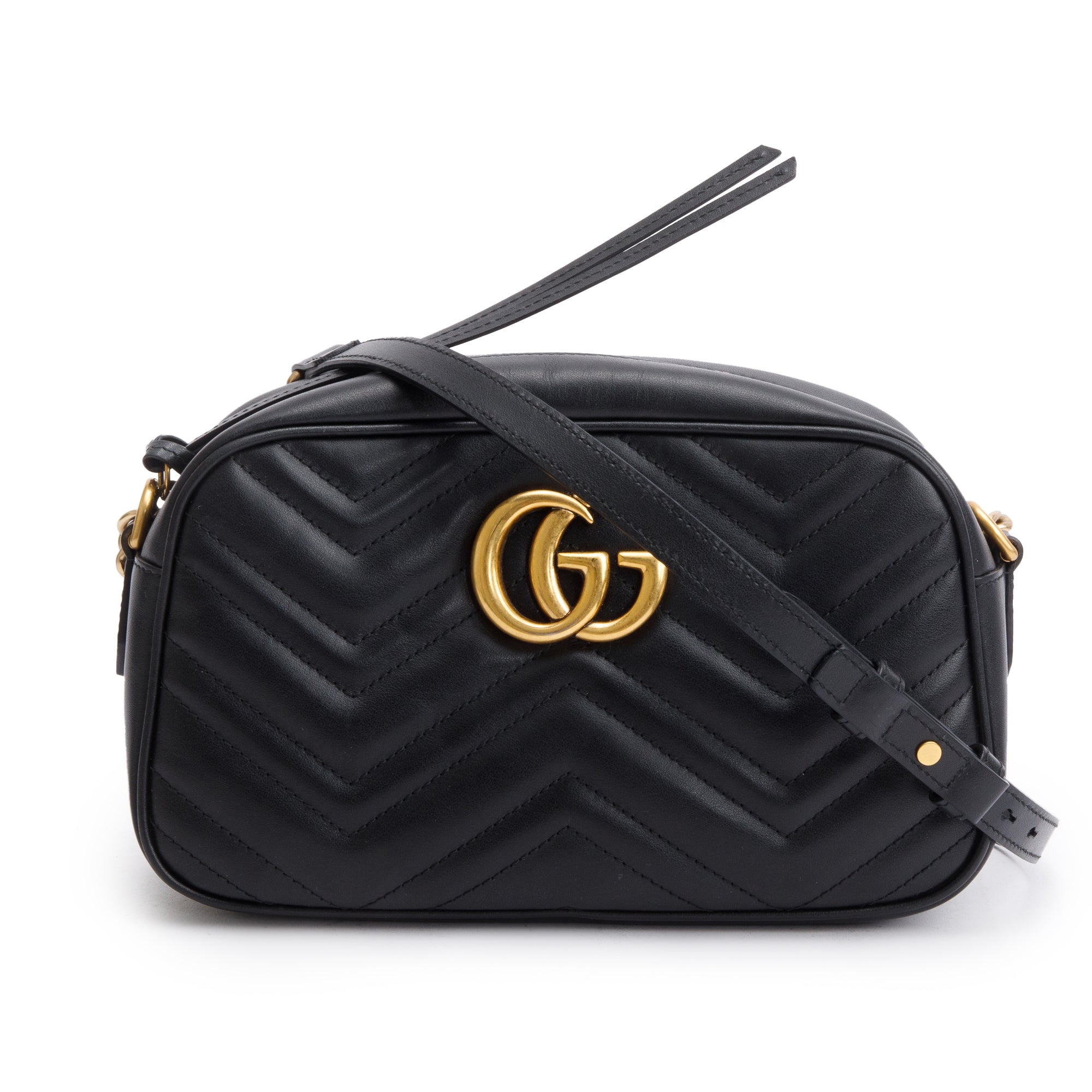 Gucci Black GG Marmont Matelasse Small Shoulder Bag w/ Box