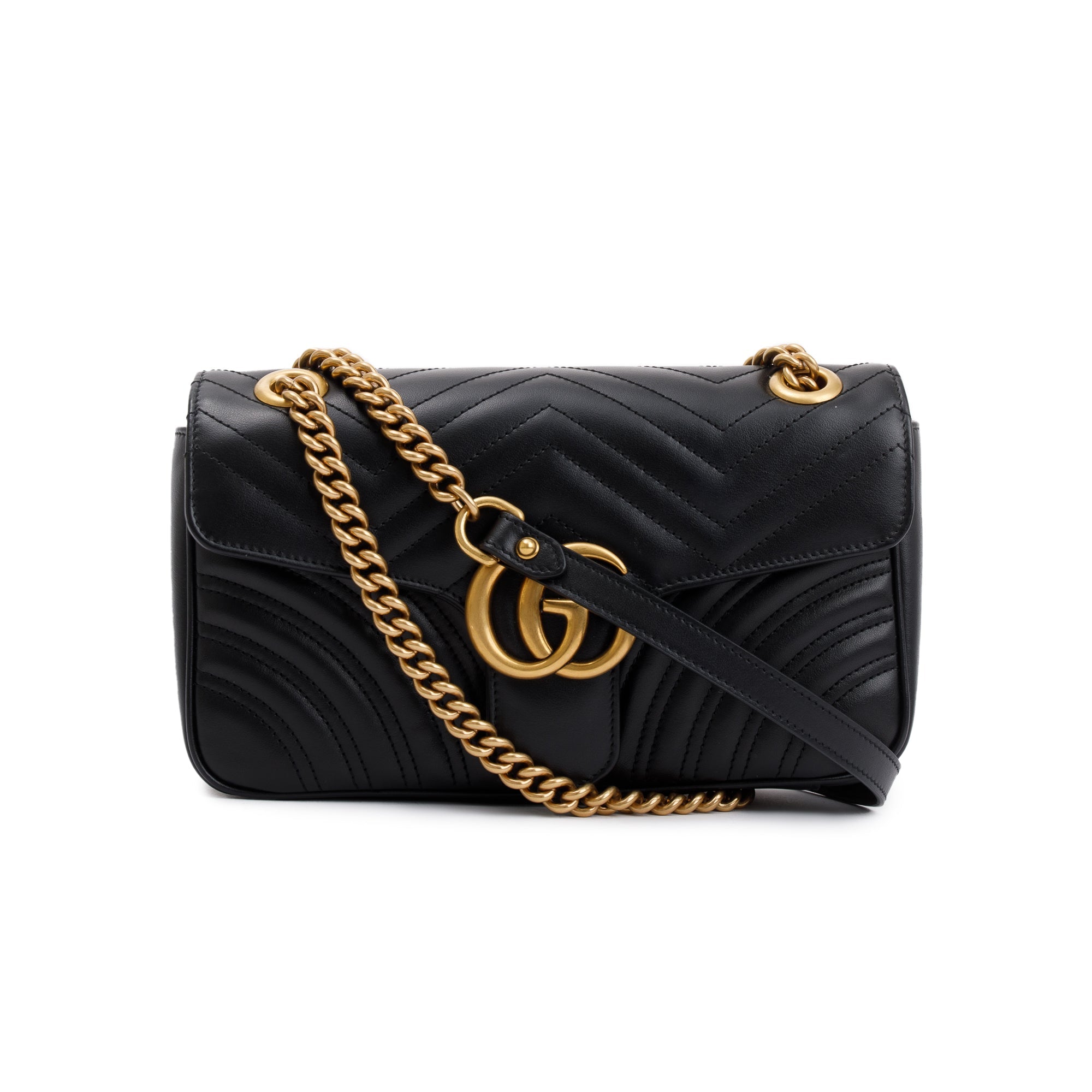 Gucci Black GG Marmont Matelasse Small Shoulder Bag w/ Box
