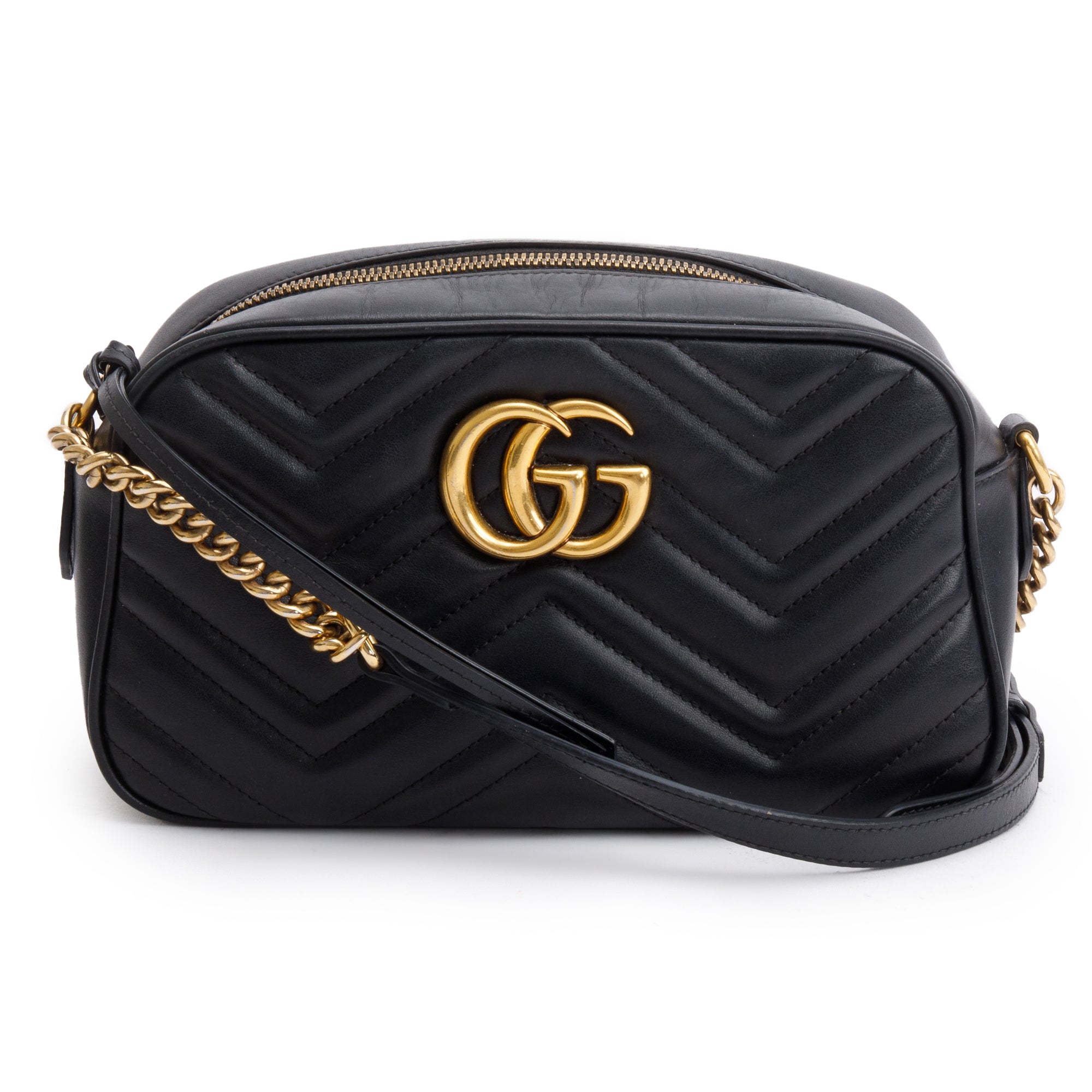Gucci Black GG Marmont Matelasse Small Shoulder Bag w/ Box