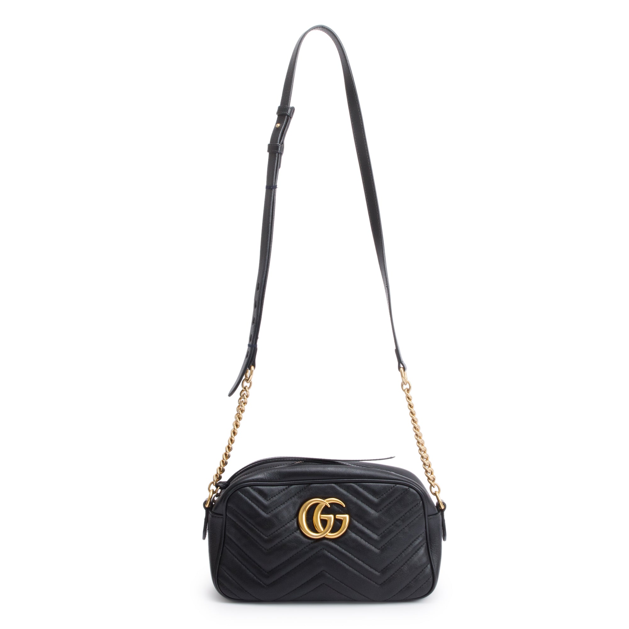 Gucci Black GG Marmont Matelasse Small Shoulder Bag w/ Receipt