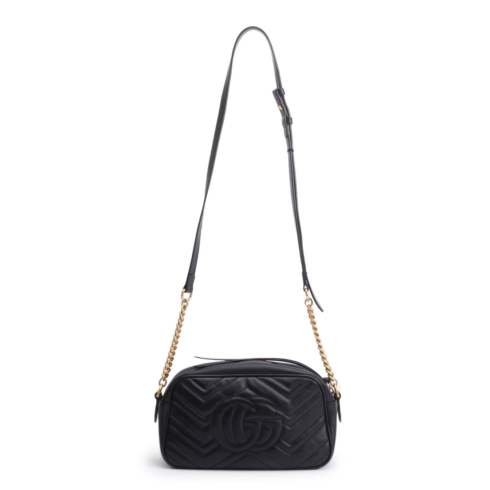 Gucci Black GG Marmont Matelasse Small Shoulder Bag w/ Receipt