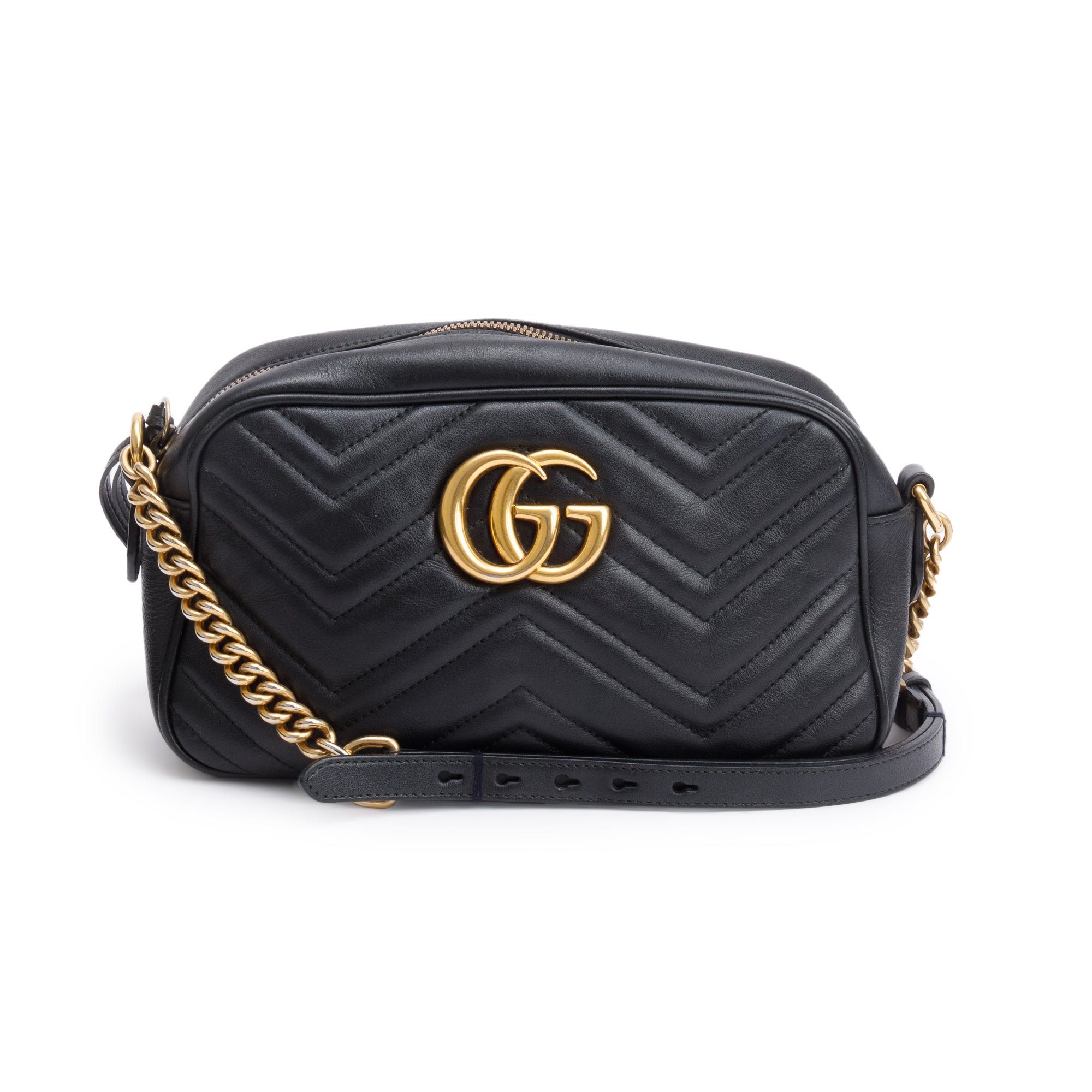 Gucci Black GG Marmont Matelasse Small Shoulder Bag w/ Receipt