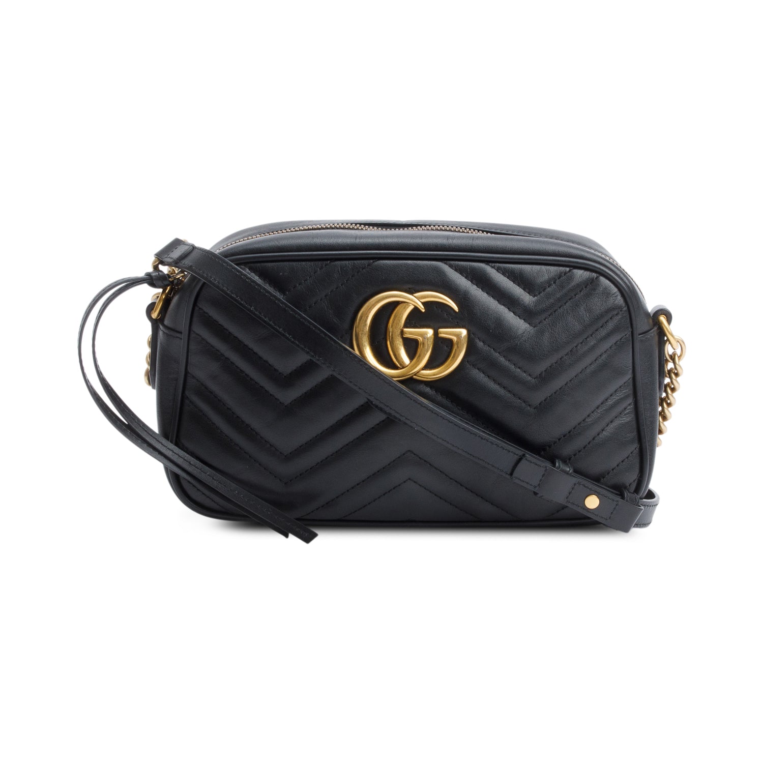 Gucci Black GG Marmont Matelasse Small Shoulder Bag