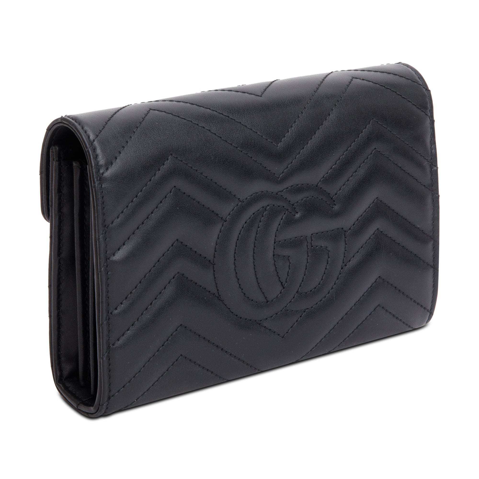 Gucci Black GG Marmont Mini Wallet on Chain