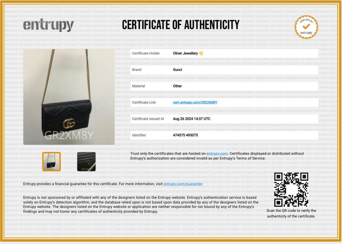 Gucci Black GG Marmont Mini Wallet on Chain w/ Box