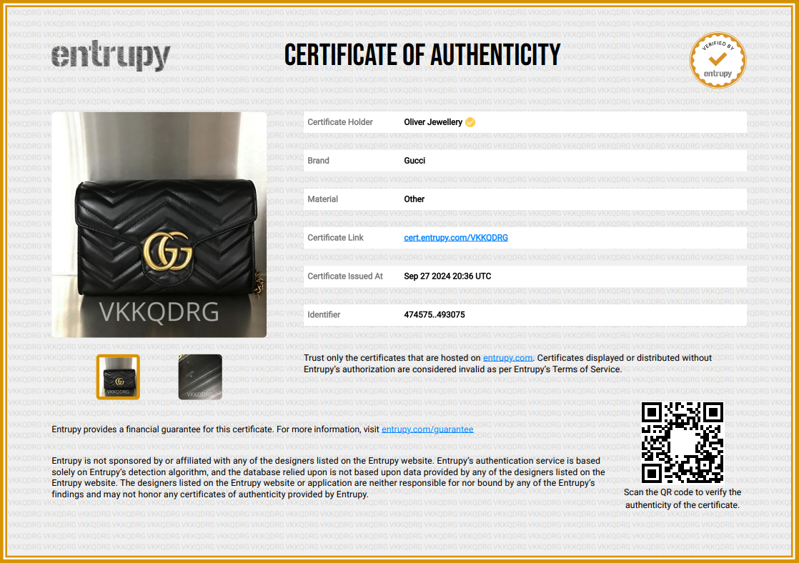 Gucci Black GG Marmont Mini Wallet on Chain w/ Box