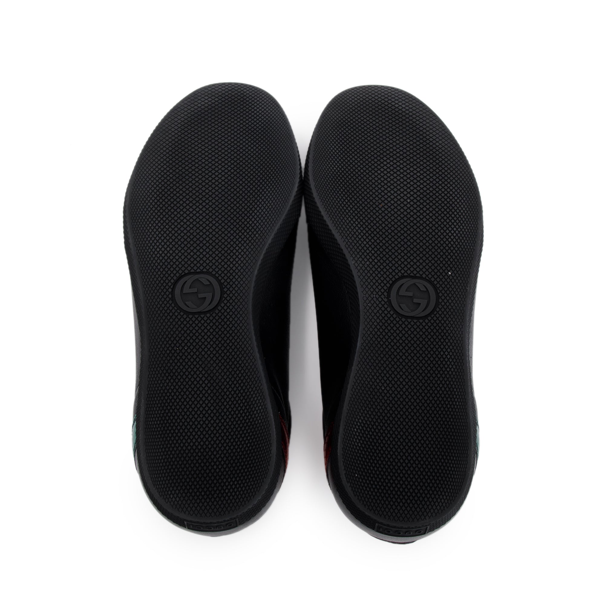 Gucci Black GG Marmont Snakeskin-Trimmed Sneakers, Size 5.5 w/ Box