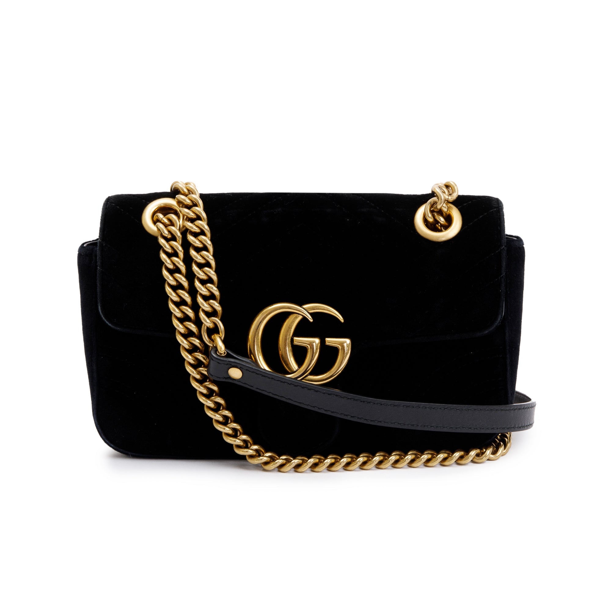 Gucci Black GG Marmont Velvet Mini Bag