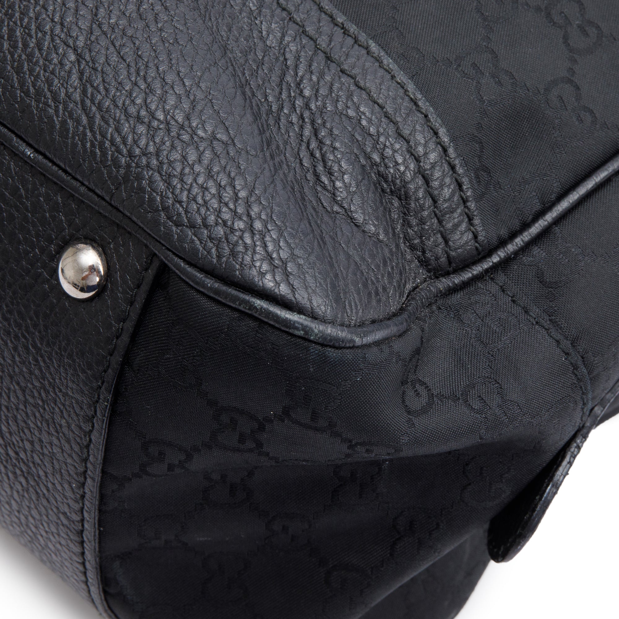 Gucci Black GG Nylon Large Princy Boston Bag