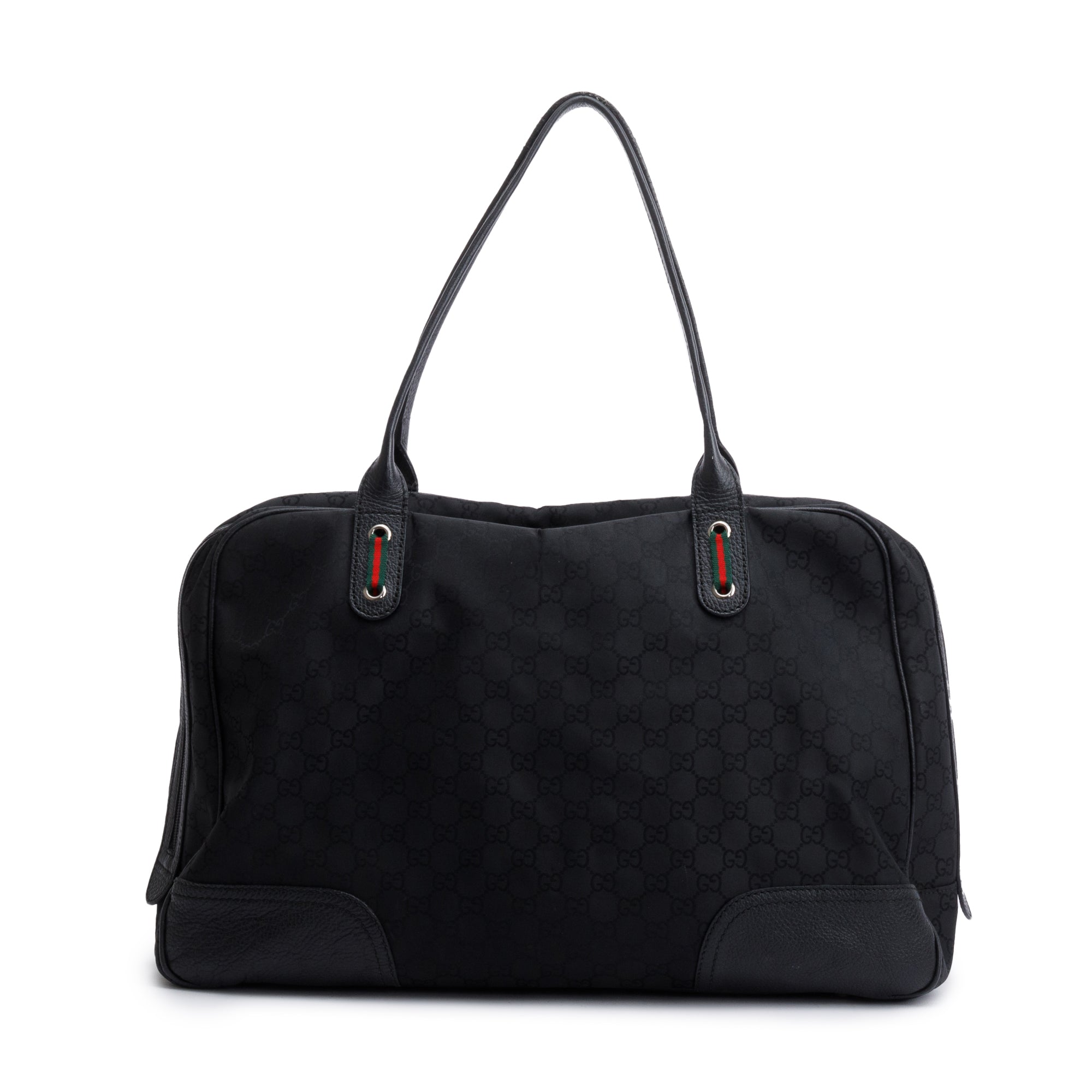 Gucci Black GG Nylon Large Princy Boston Bag