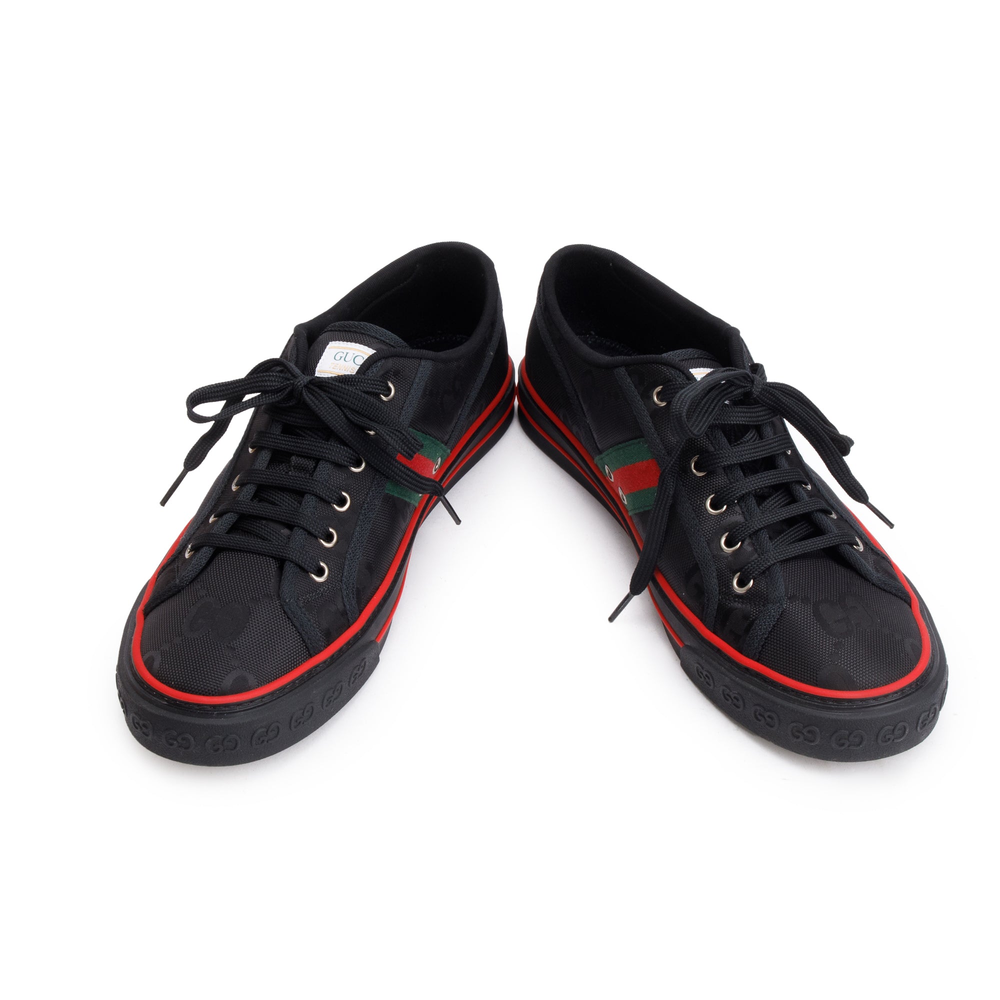 Gucci Black GG Nylon Web Men's Tennis 1977 Sneakers, Size w