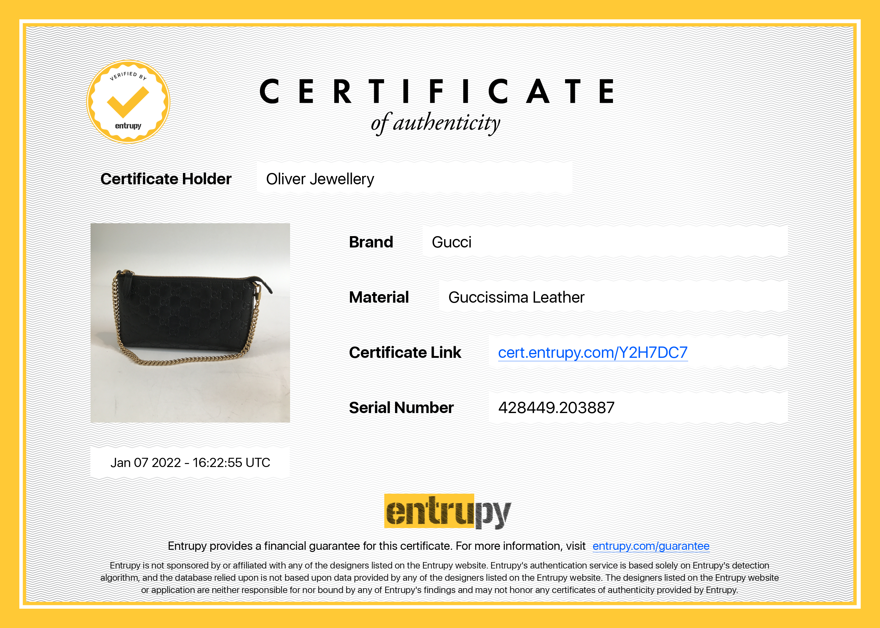 Gucci Black GG Signature Chain Wallet w/ Box