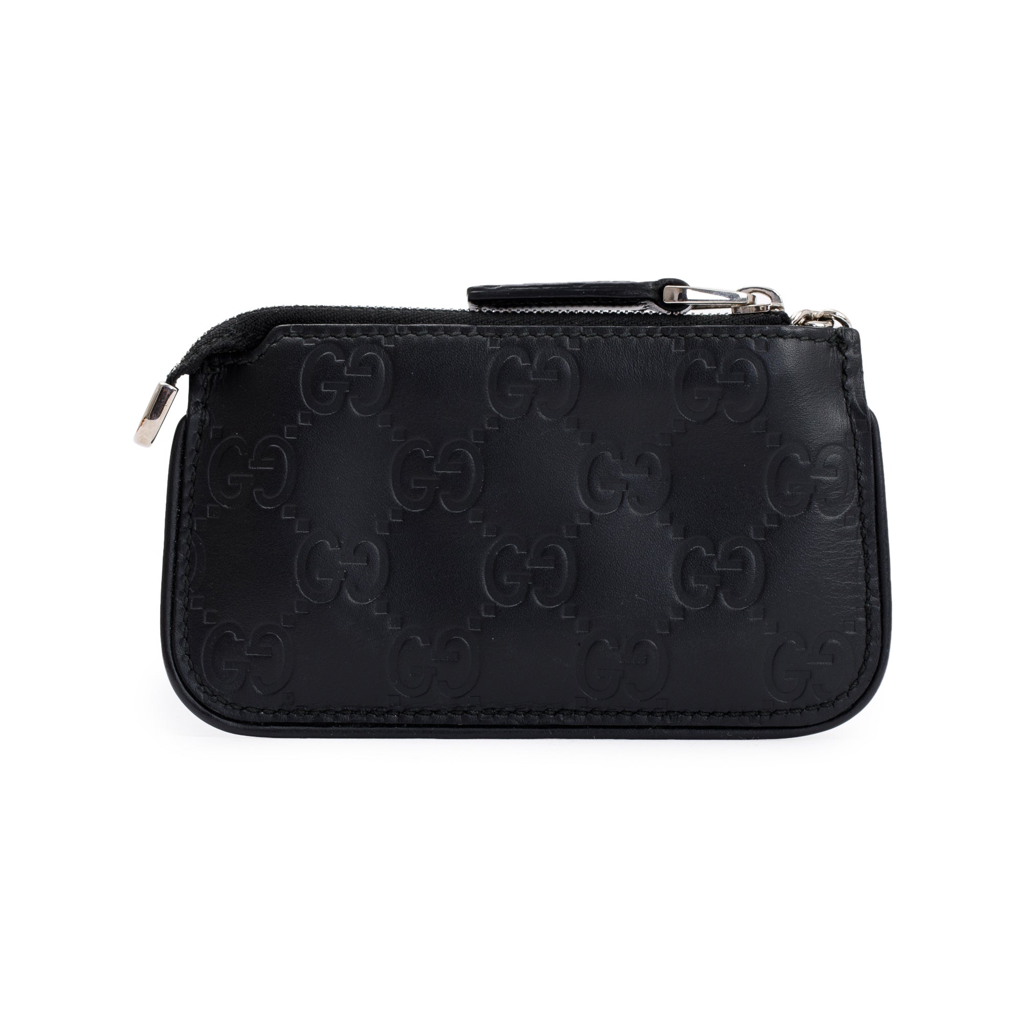 Gucci Black GG Signature Leather Key Pouch w/ Box