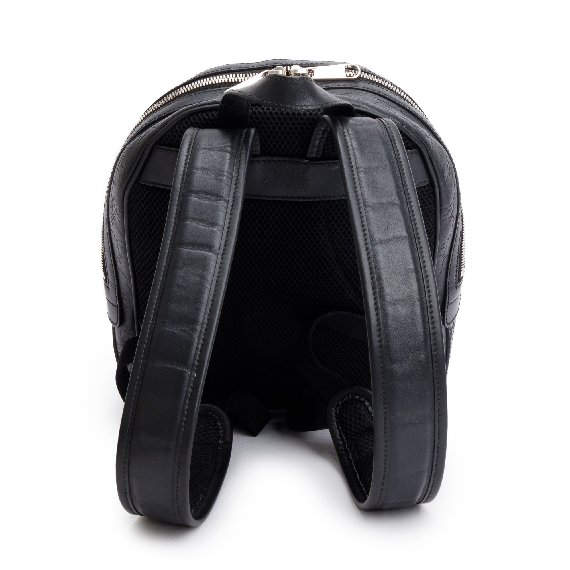 Gucci Black GG Signature Leather Small Backpack
