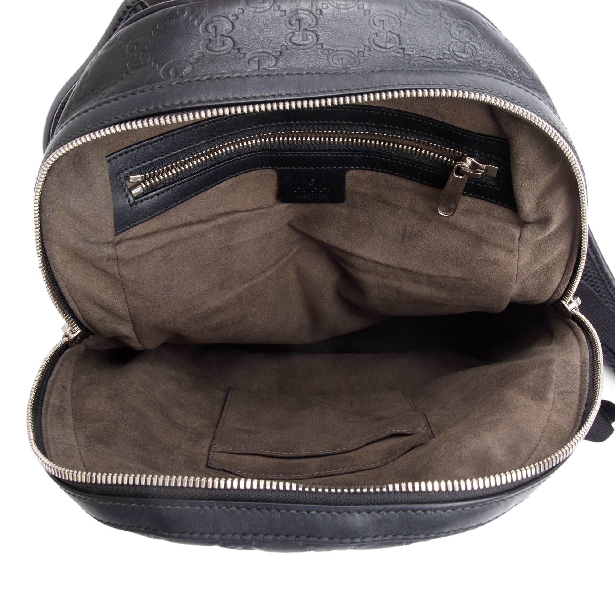 Gucci Black GG Signature Leather Small Backpack