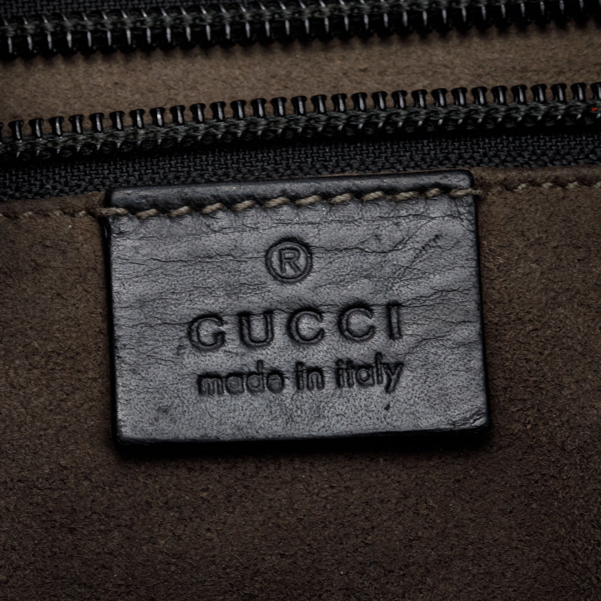 Gucci Black GG Signature Leather Small Messenger Bag